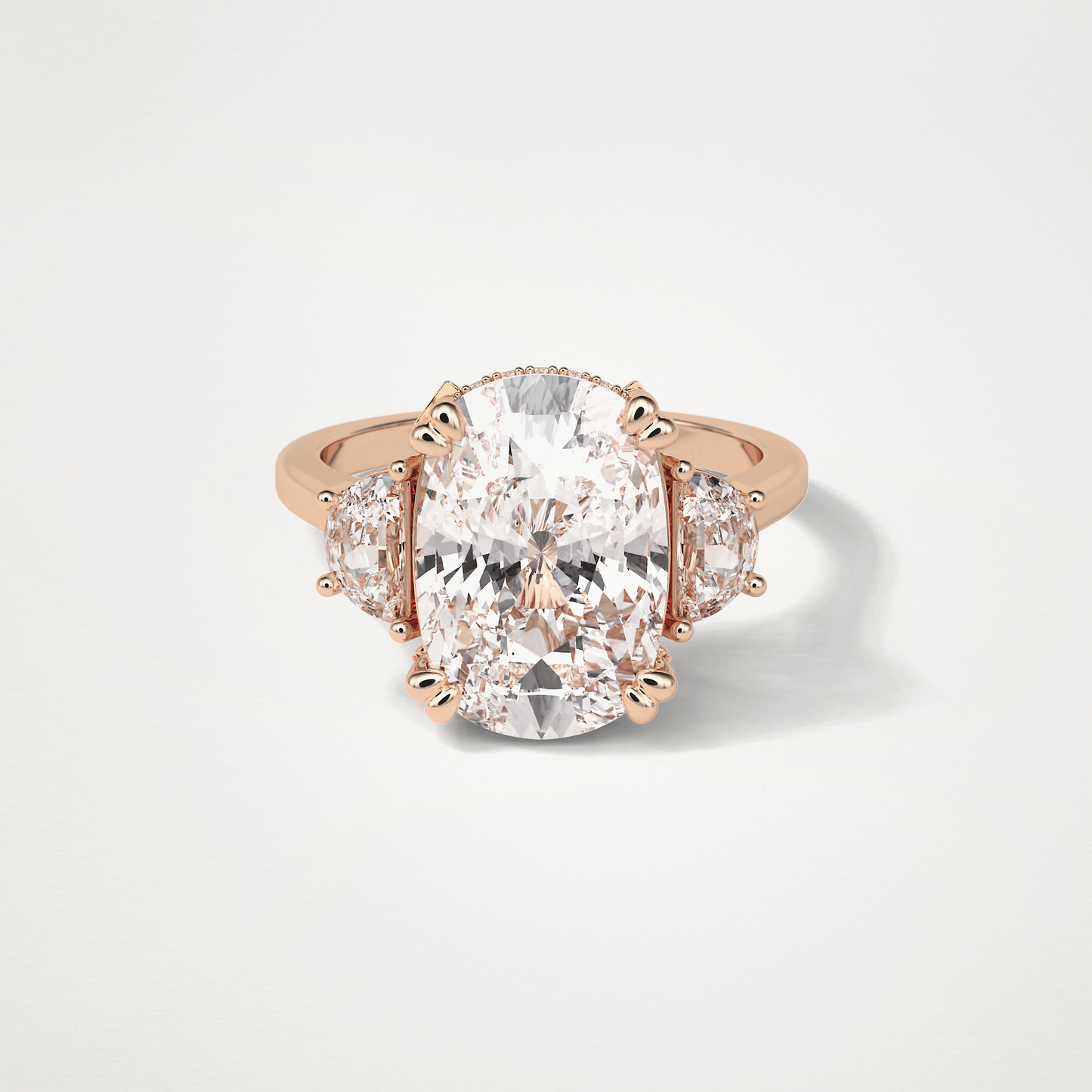 Cushion Three Stones Moissanite Engagement Ring – 6.3 CT Lab-Created Brilliance in 10K/14K/18K Gold 15