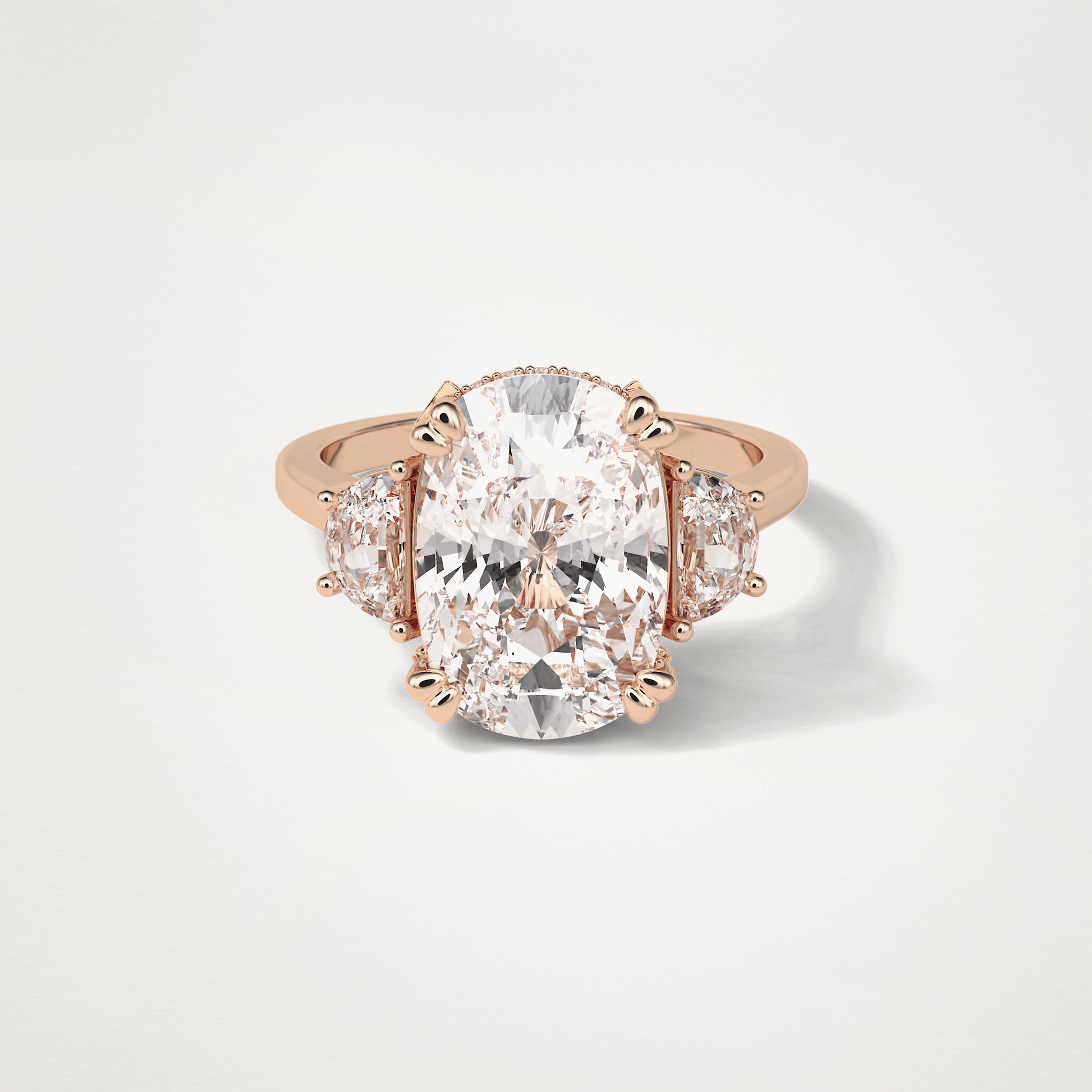 Cushion Three Stones Moissanite Engagement Ring – 6.3 CT Lab-Created Brilliance in 10K/14K/18K Gold 15