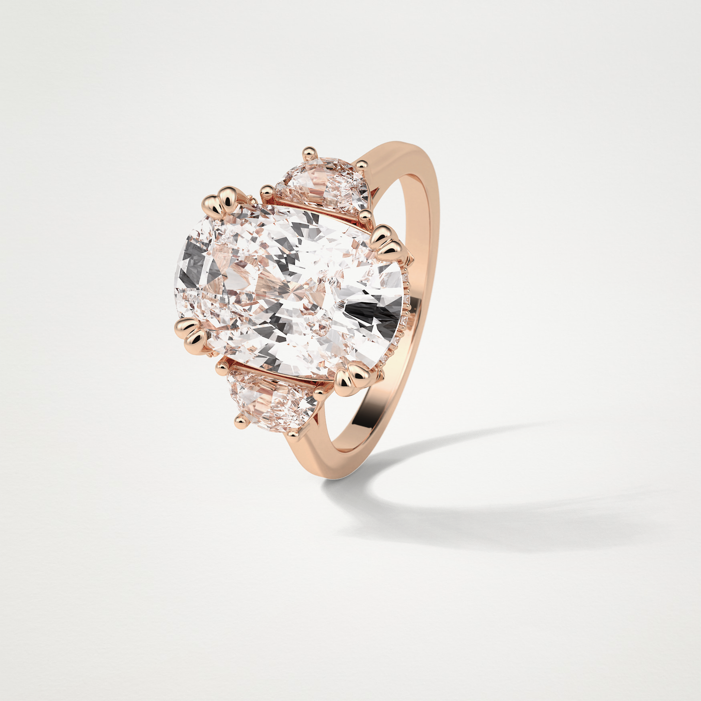 Cushion Three Stones Moissanite Engagement Ring – 6.3 CT Lab-Created Brilliance in 10K/14K/18K Gold 20