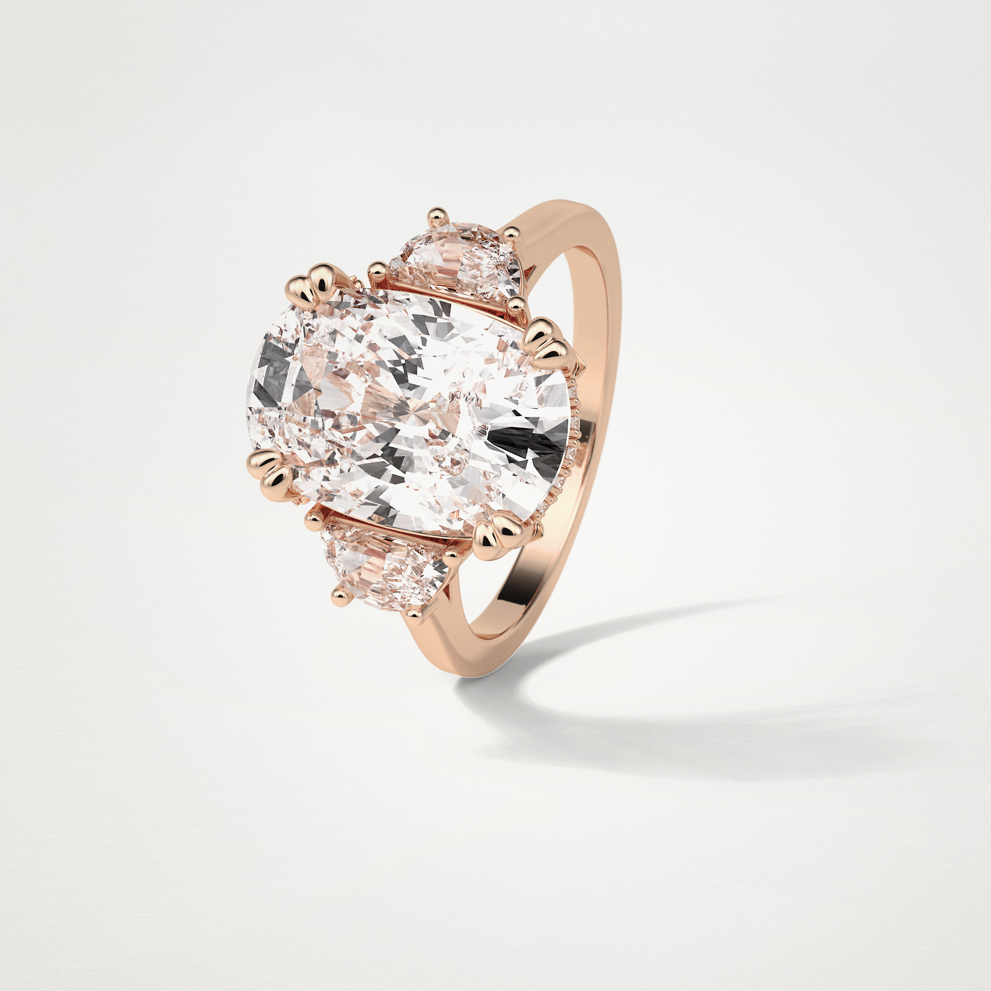 Cushion Three Stones Moissanite Engagement Ring – 6.3 CT Lab-Created Brilliance in 10K/14K/18K Gold 20
