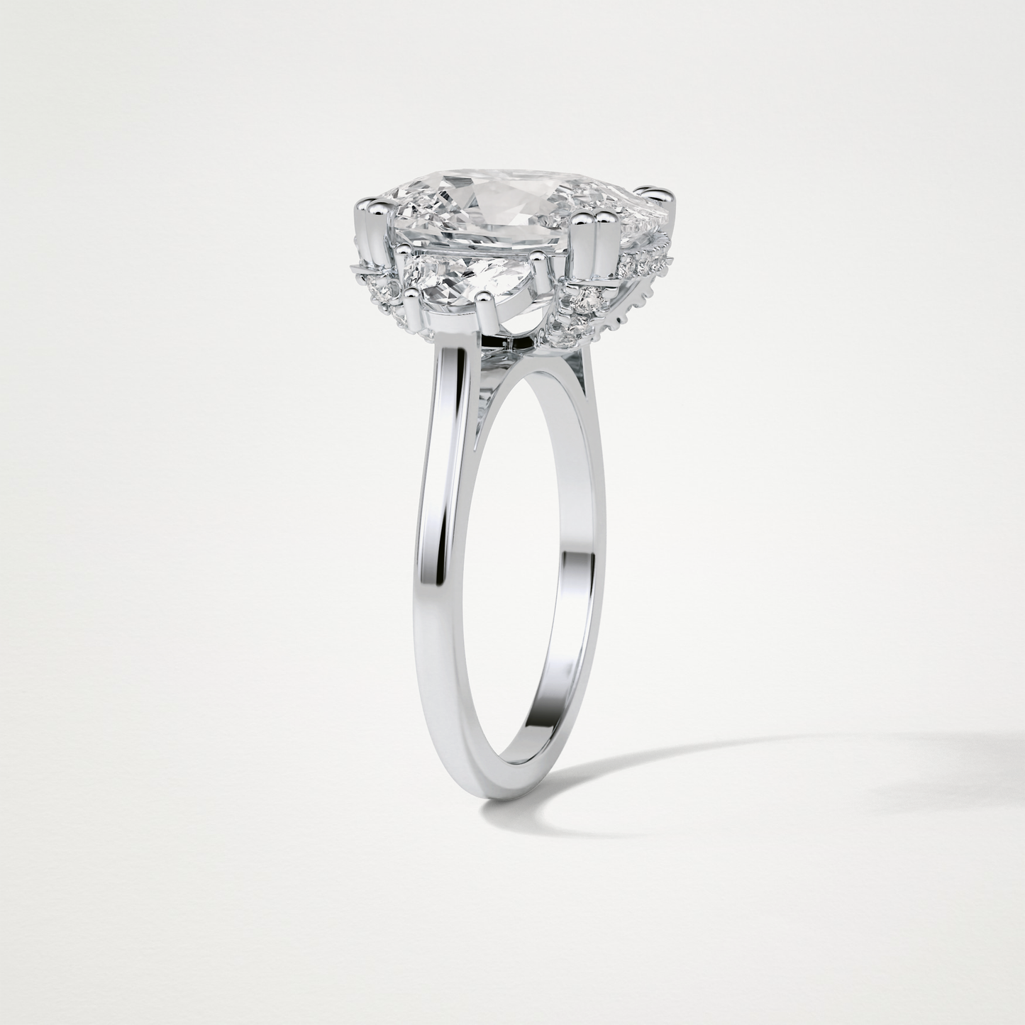 Cushion Three Stones Moissanite Engagement Ring – 6.3 CT Lab-Created Brilliance in 10K/14K/18K Gold 5