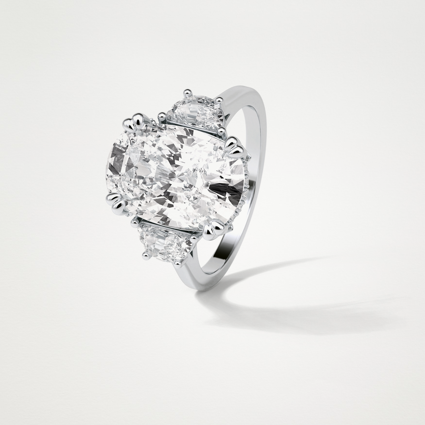 Cushion Three Stones Moissanite Engagement Ring – 6.3 CT Lab-Created Brilliance in 10K/14K/18K Gold 6