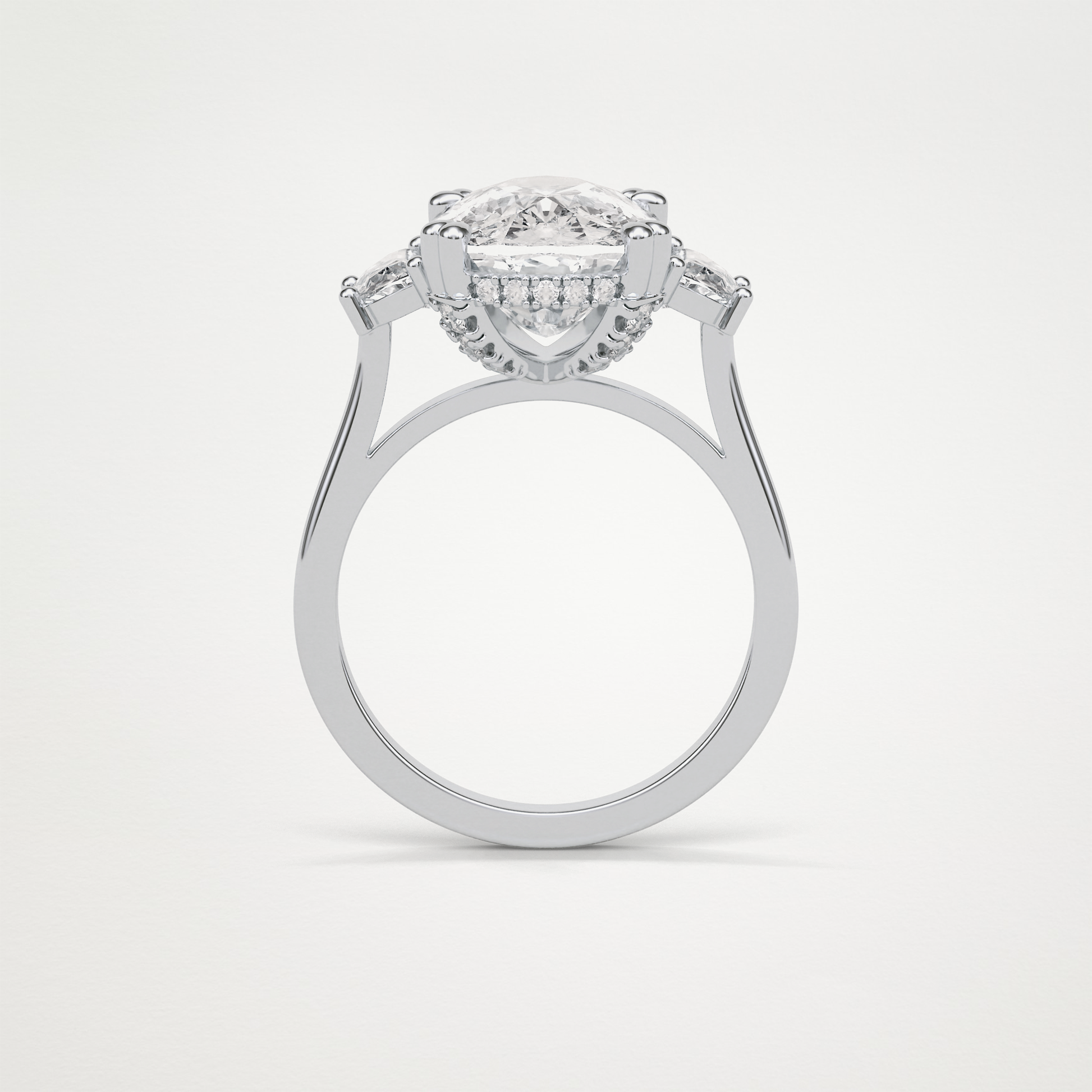 Cushion Three Stones Moissanite Engagement Ring – 6.3 CT Lab-Created Brilliance in 10K/14K/18K Gold 7