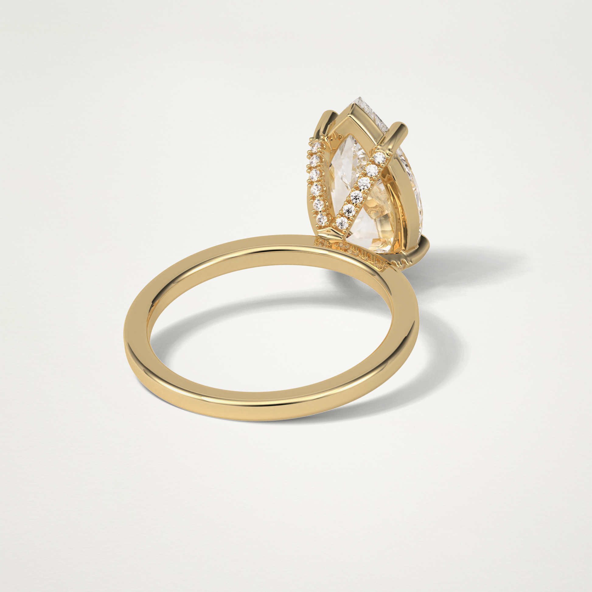 Pear HIdden Multi Stone Moissanite Engagement Ring – 5.6 CT Lab-Created Brilliance in 10K/14K/18K Gold