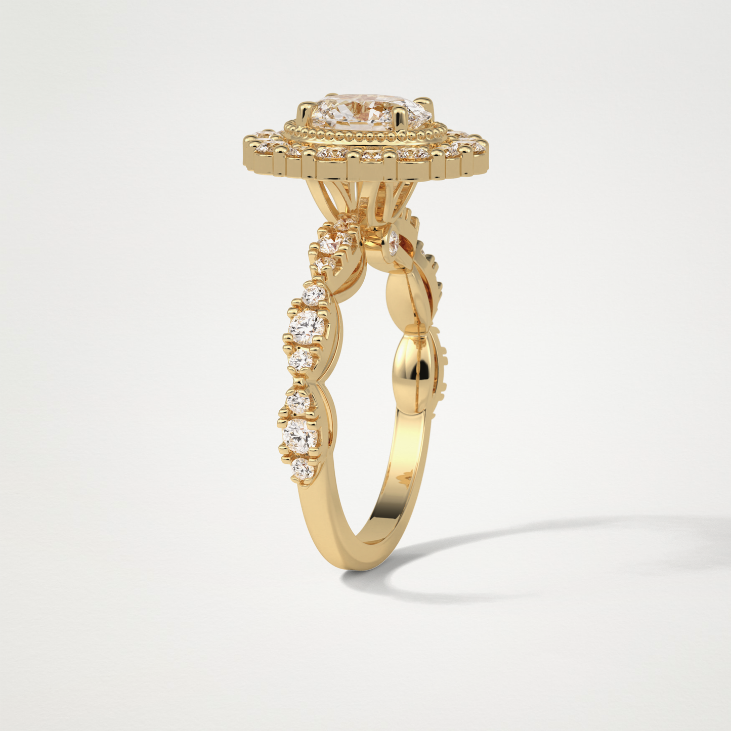 Oval Halo & Pave Moissanite Engagement Ring – 1.33 CT Lab-Created Brilliance in 10K/14K/18K Gold