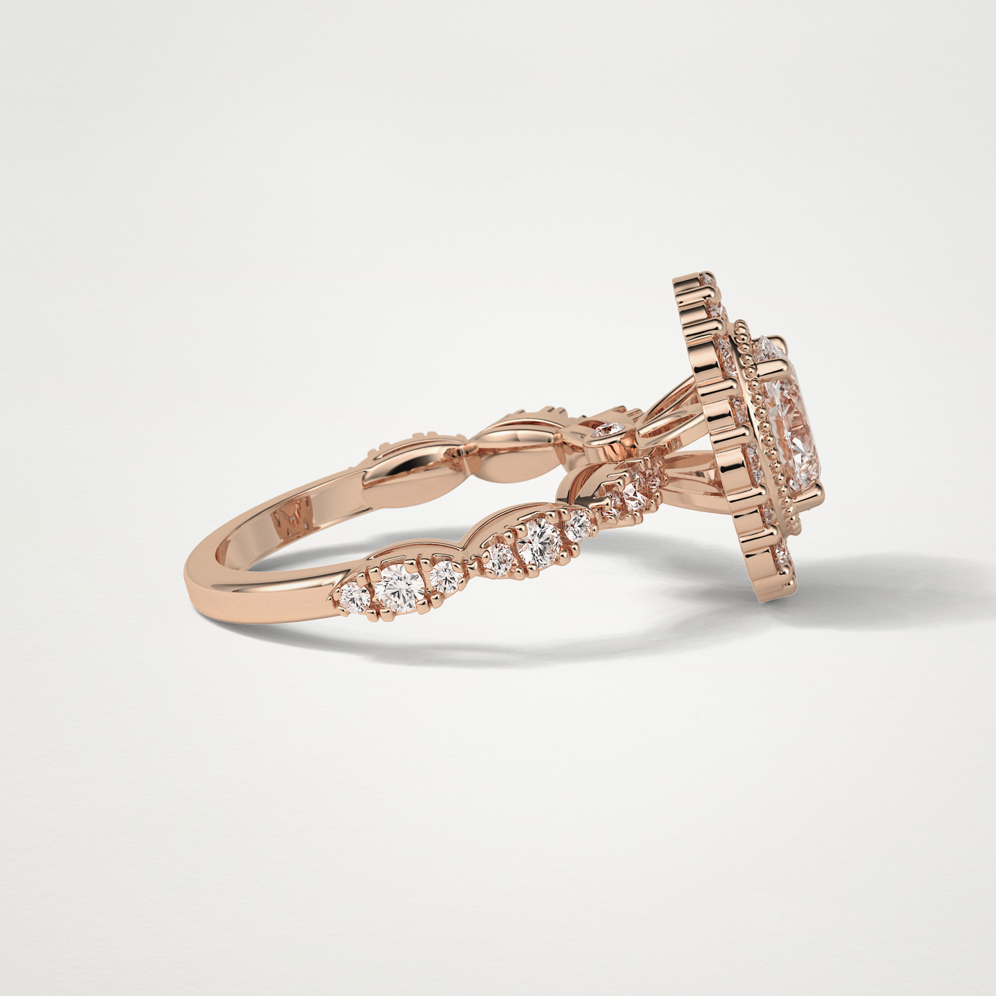 Oval Halo & Pave Moissanite Engagement Ring – 1.33 CT Lab-Created Brilliance in 10K/14K/18K Gold