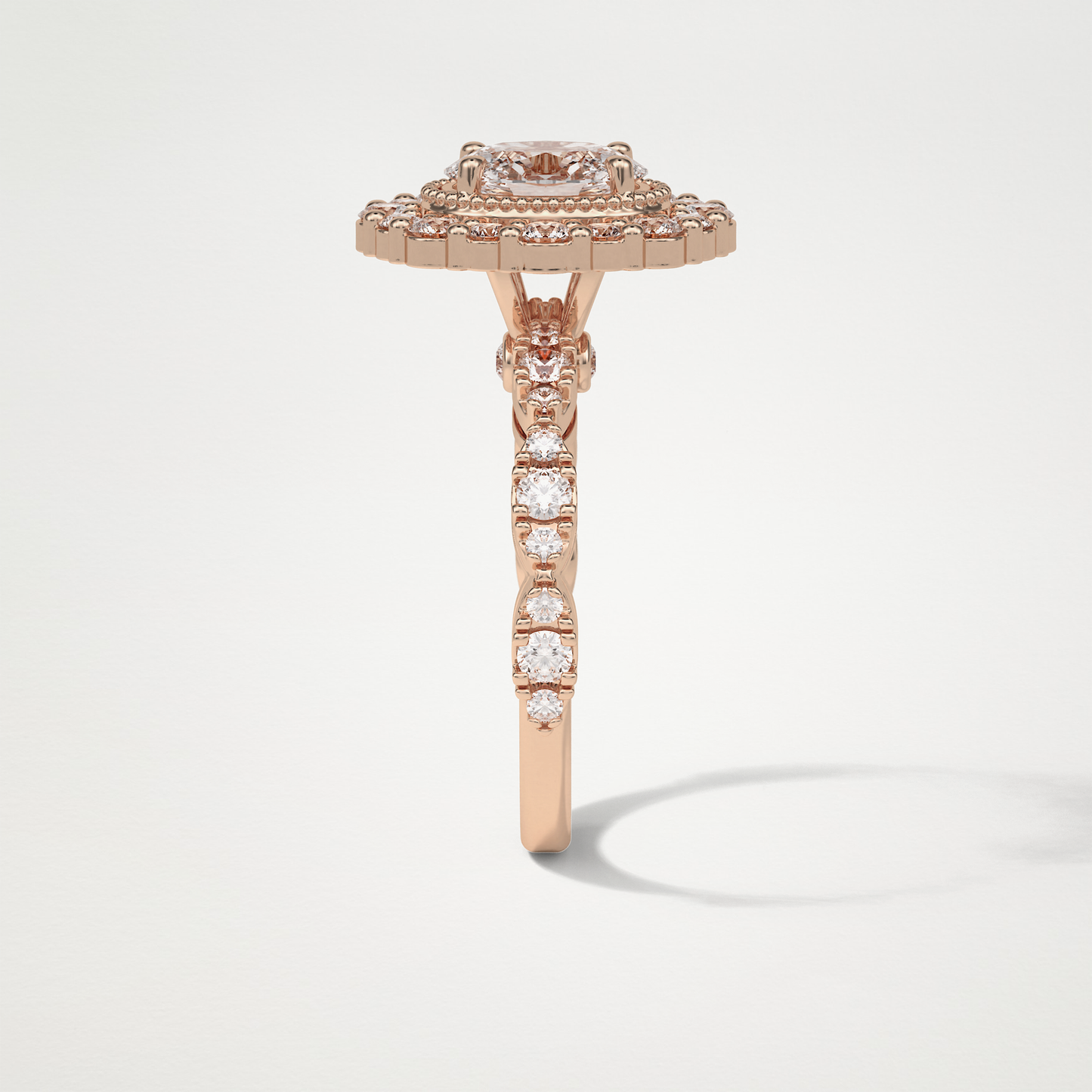 Oval Halo & Pave Moissanite Engagement Ring – 1.33 CT Lab-Created Brilliance in 10K/14K/18K Gold