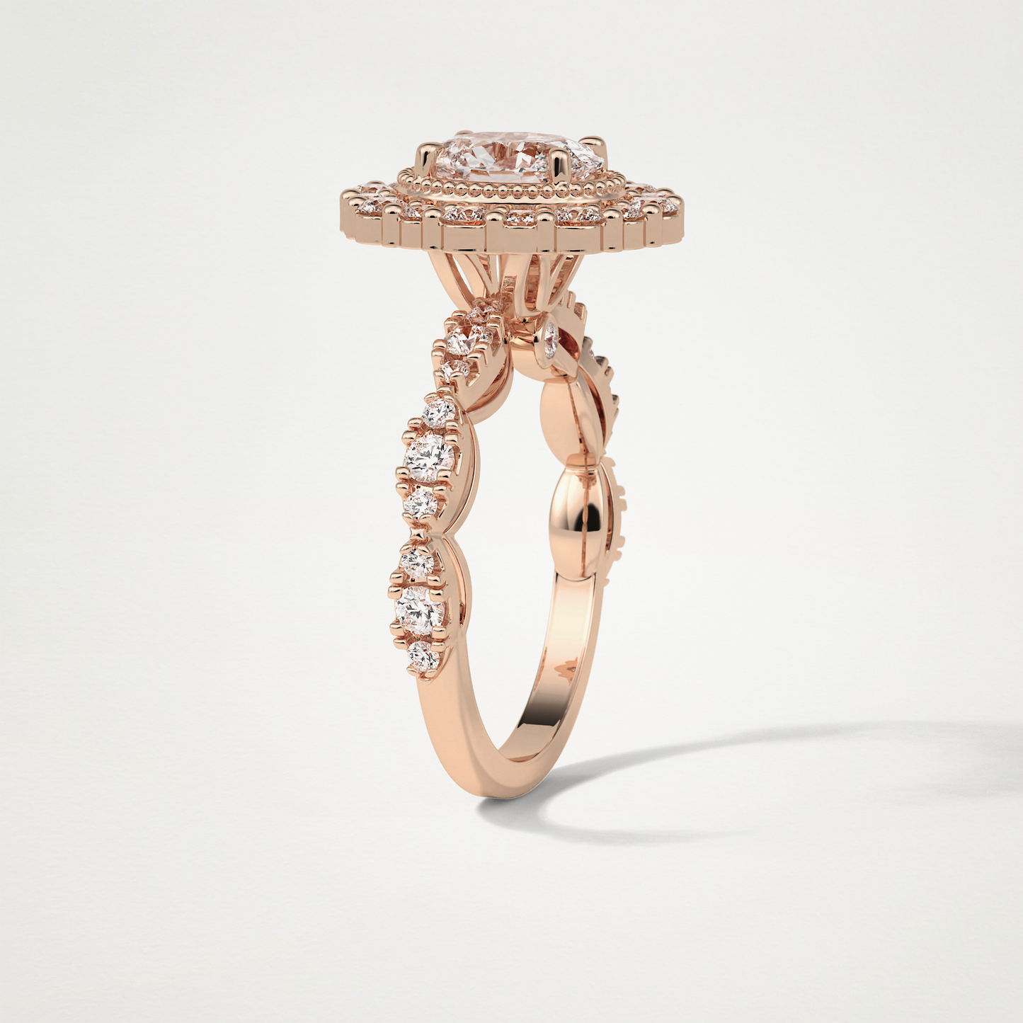 Oval Halo & Pave Moissanite Engagement Ring – 1.33 CT Lab-Created Brilliance in 10K/14K/18K Gold
