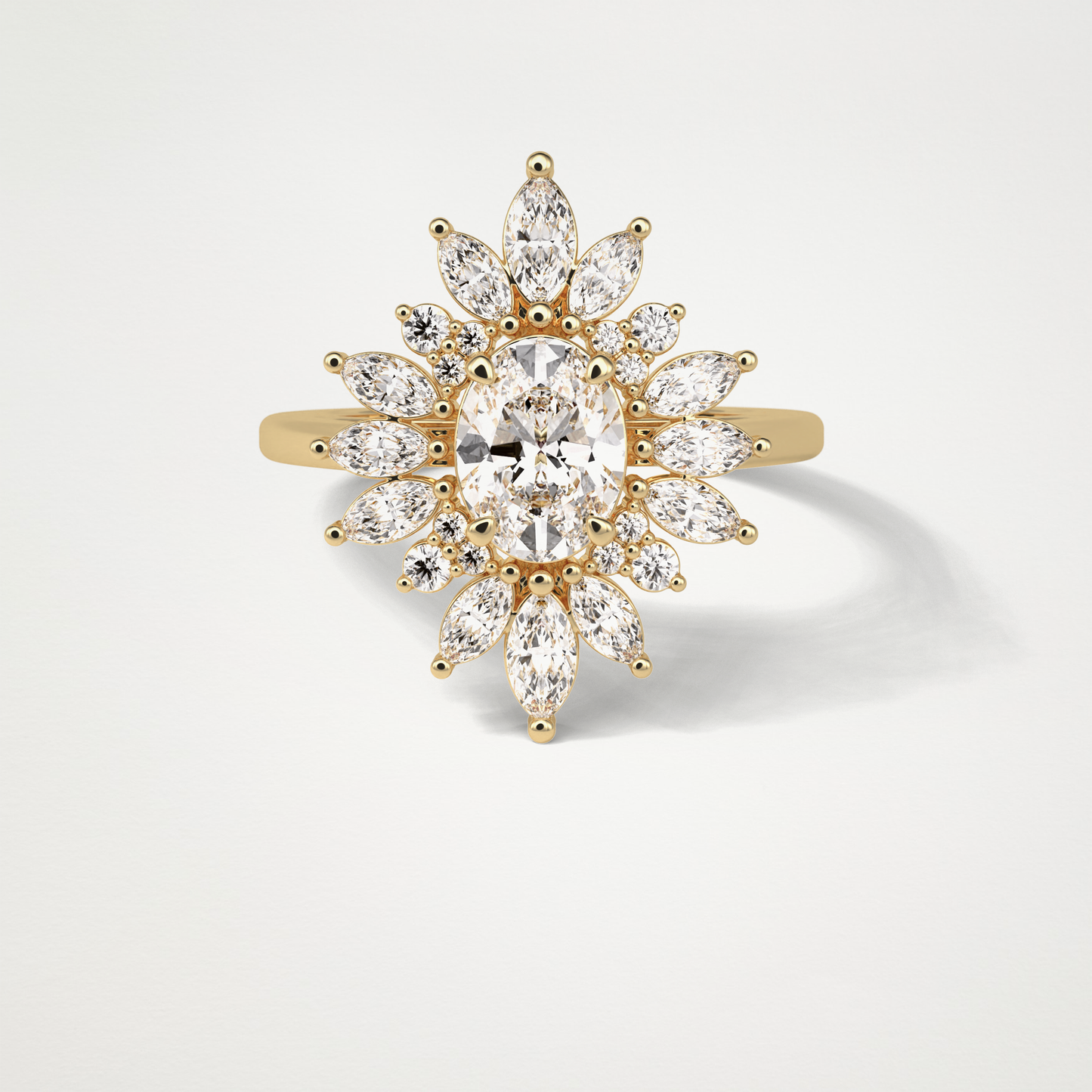 Oval Cluster Moissanite Engagement Ring – 1.33 CT Lab-Created Brilliance in 10K/14K/18K Gold