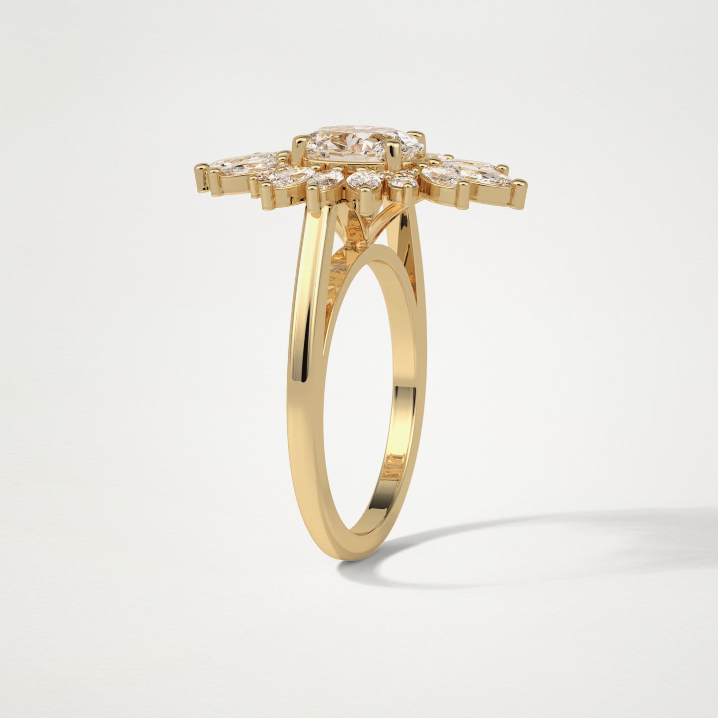 Oval Cluster Moissanite Engagement Ring – 1.33 CT Lab-Created Brilliance in 10K/14K/18K Gold