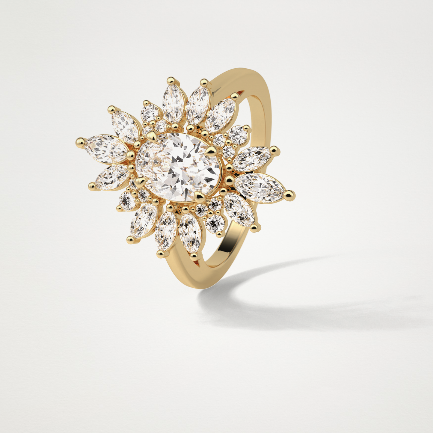 Oval Cluster Moissanite Engagement Ring – 1.33 CT Lab-Created Brilliance in 10K/14K/18K Gold