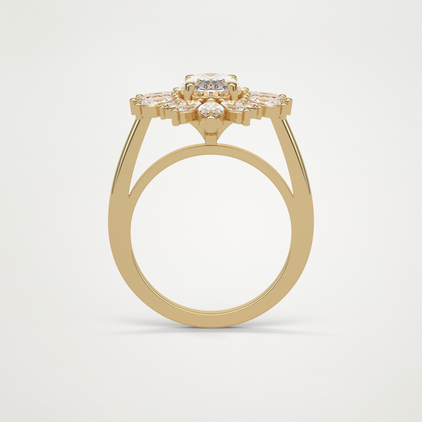 Oval Cluster Moissanite Engagement Ring – 1.33 CT Lab-Created Brilliance in 10K/14K/18K Gold