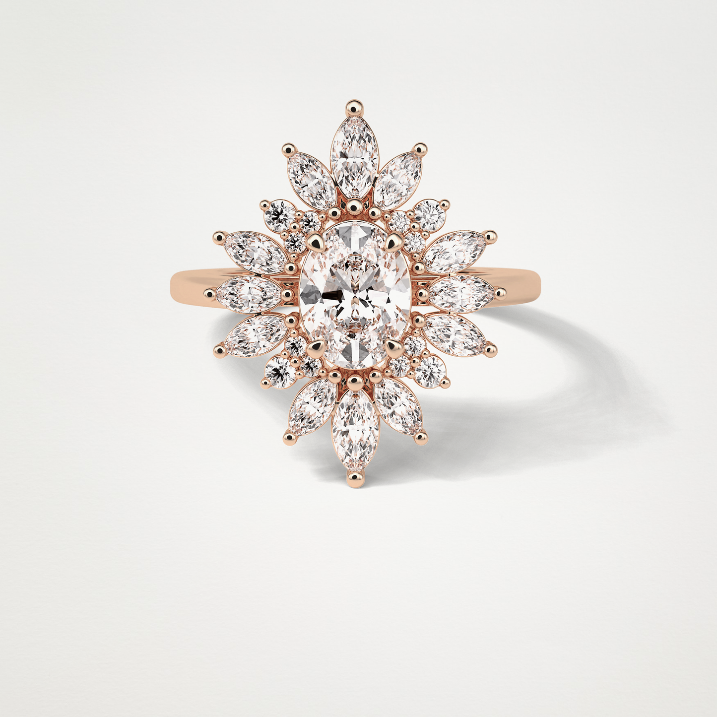 Oval Cluster Moissanite Engagement Ring – 1.33 CT Lab-Created Brilliance in 10K/14K/18K Gold