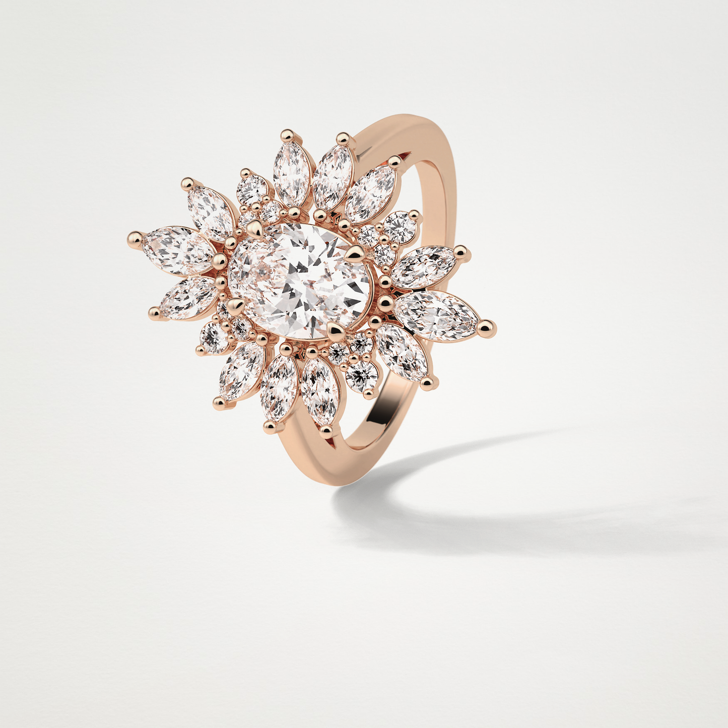 Oval Cluster Moissanite Engagement Ring – 1.33 CT Lab-Created Brilliance in 10K/14K/18K Gold