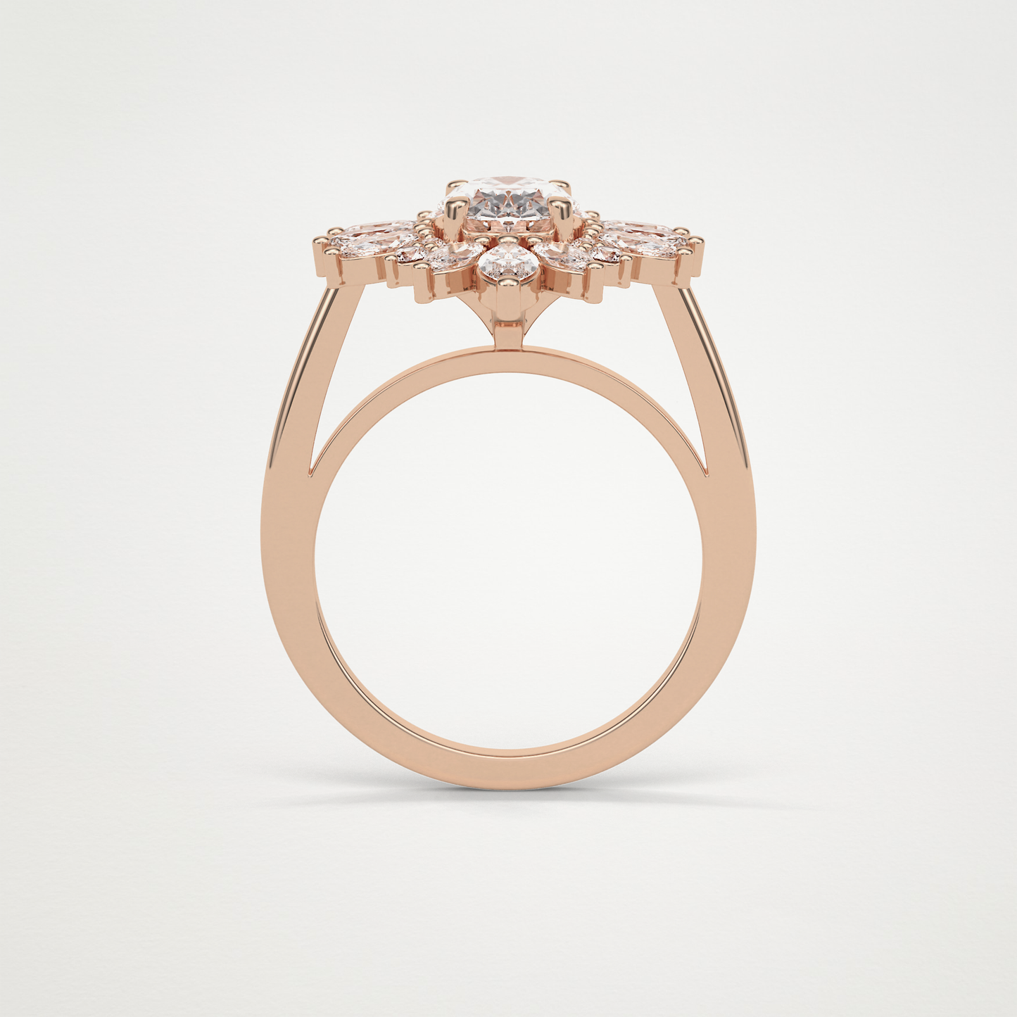 Oval Cluster Moissanite Engagement Ring – 1.33 CT Lab-Created Brilliance in 10K/14K/18K Gold