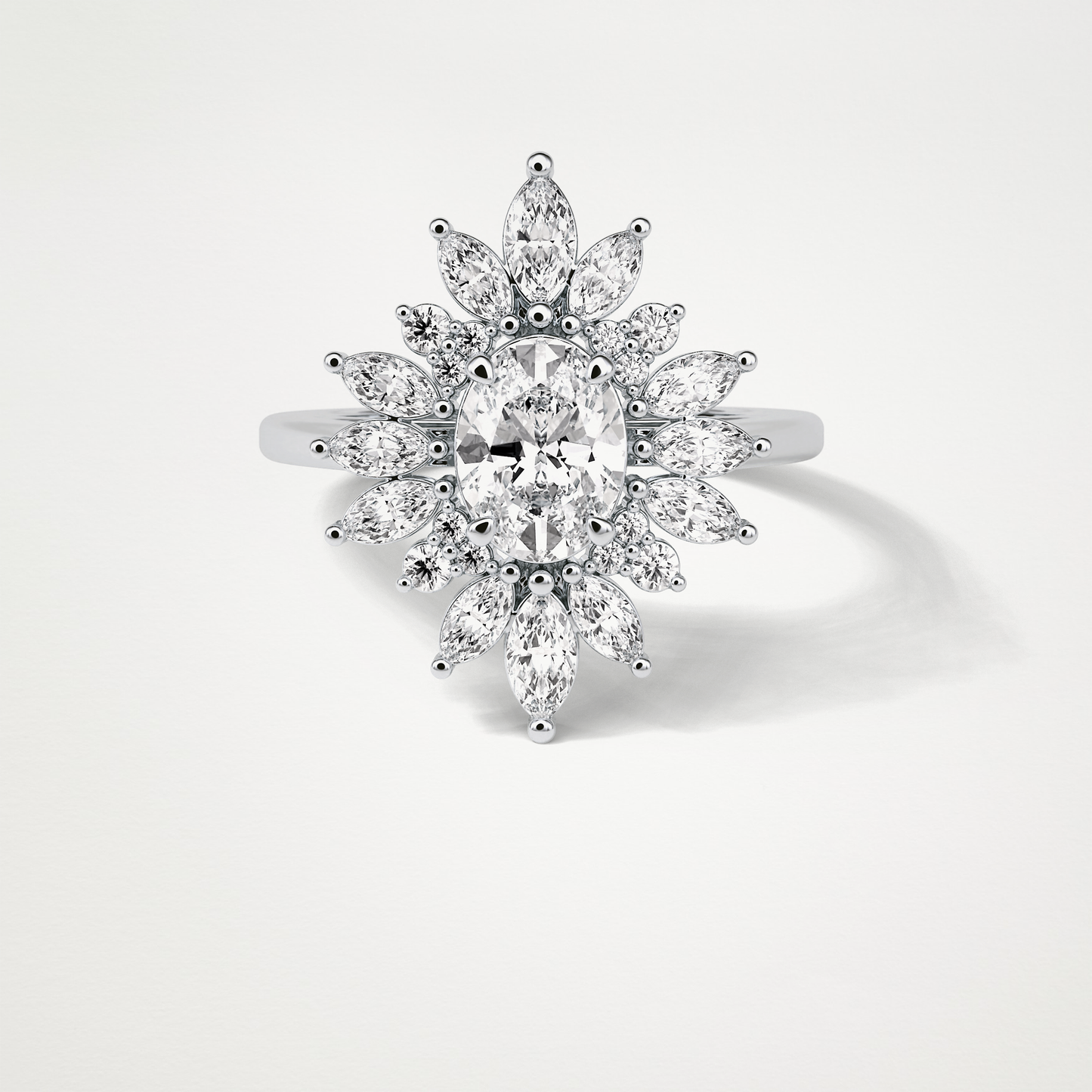 Oval Cluster Moissanite Engagement Ring – 1.33 CT Lab-Created Brilliance in 10K/14K/18K Gold