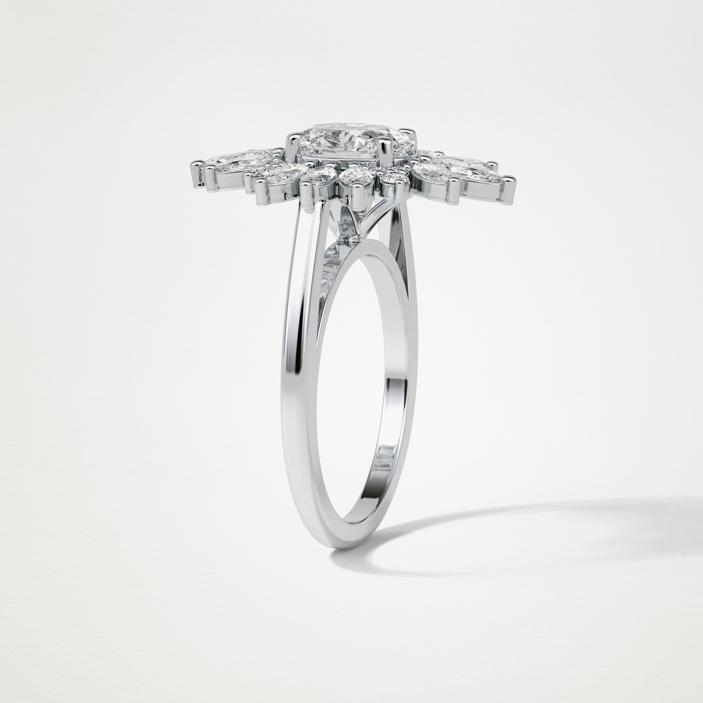 Oval Cluster Moissanite Engagement Ring – 1.33 CT Lab-Created Brilliance in 10K/14K/18K Gold