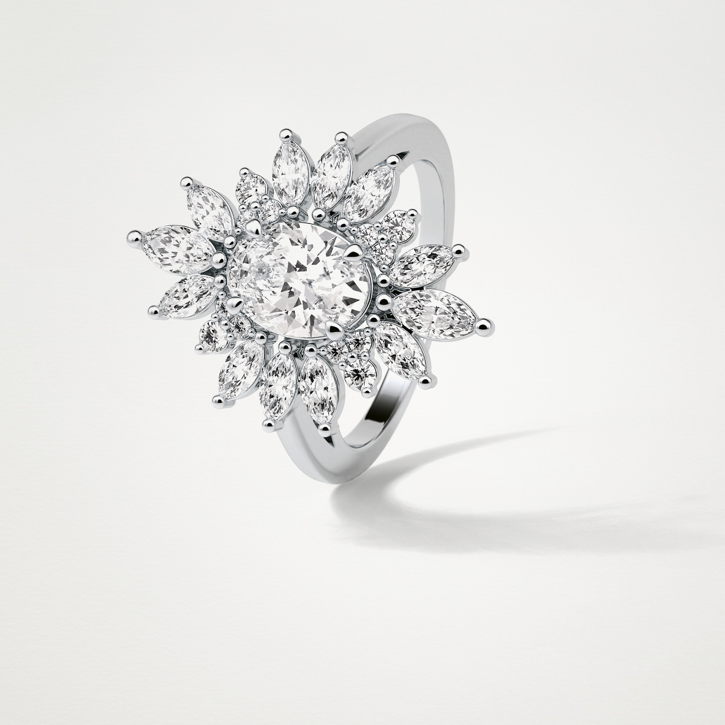Oval Cluster Moissanite Engagement Ring – 1.33 CT Lab-Created Brilliance in 10K/14K/18K Gold