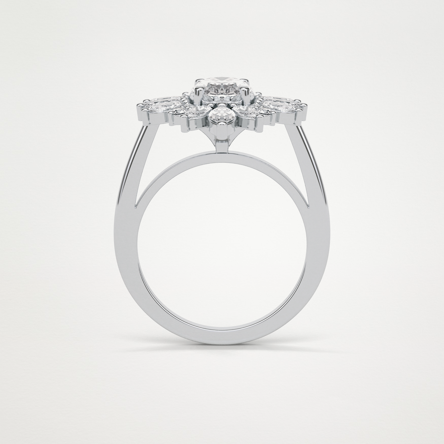 Oval Cluster Moissanite Engagement Ring – 1.33 CT Lab-Created Brilliance in 10K/14K/18K Gold