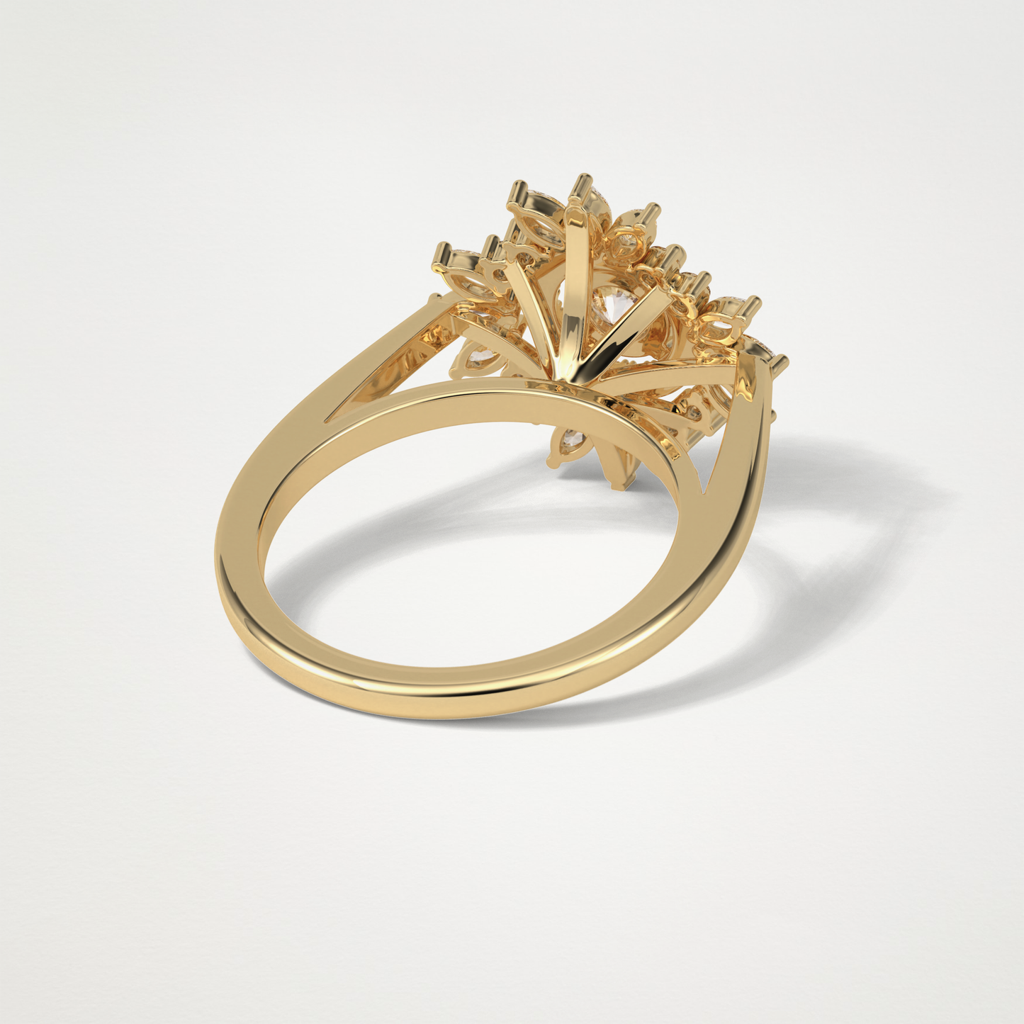 Round Halo & Cluster Moissanite Engagement Ring – 0.5 CT Lab-Created Brilliance in 10K/14K/18K Gold