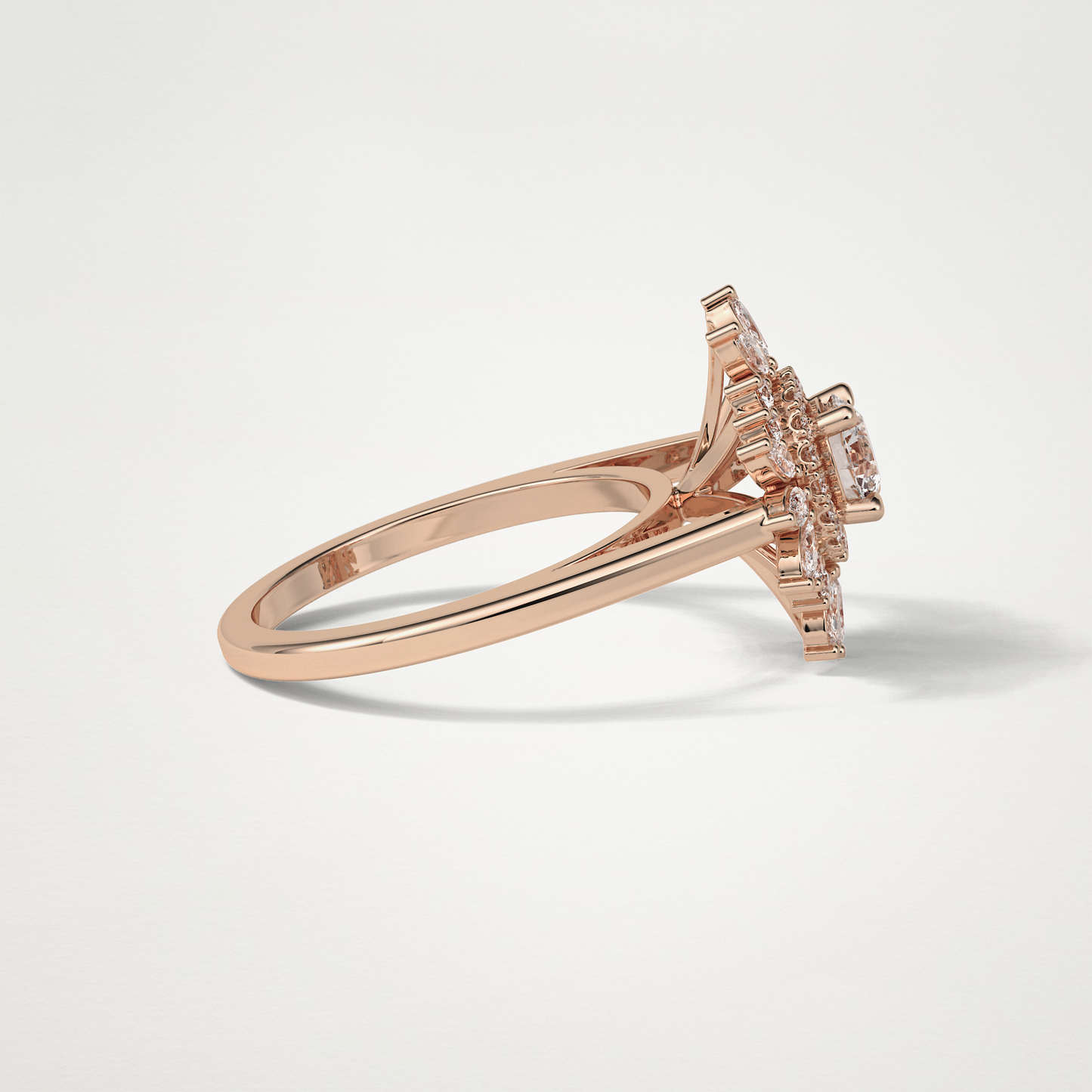 Round Halo & Cluster Moissanite Engagement Ring – 0.5 CT Lab-Created Brilliance in 10K/14K/18K Gold
