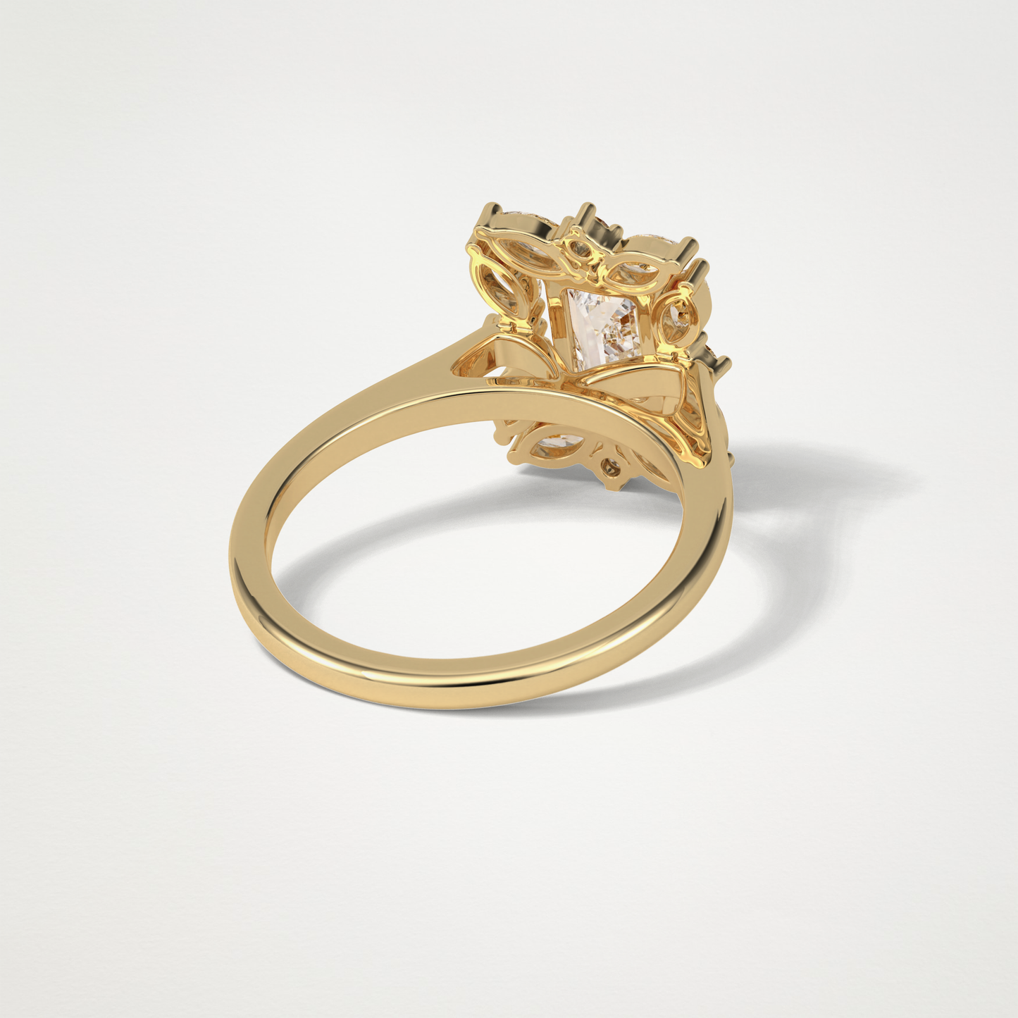 Emerald Cluster Moissanite Engagement Ring – 0.92 CT Lab-Created Brilliance in 10K/14K/18K Gold
