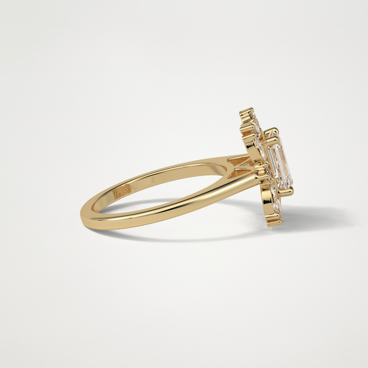 Emerald Cluster Moissanite Engagement Ring – 0.92 CT Lab-Created Brilliance in 10K/14K/18K Gold