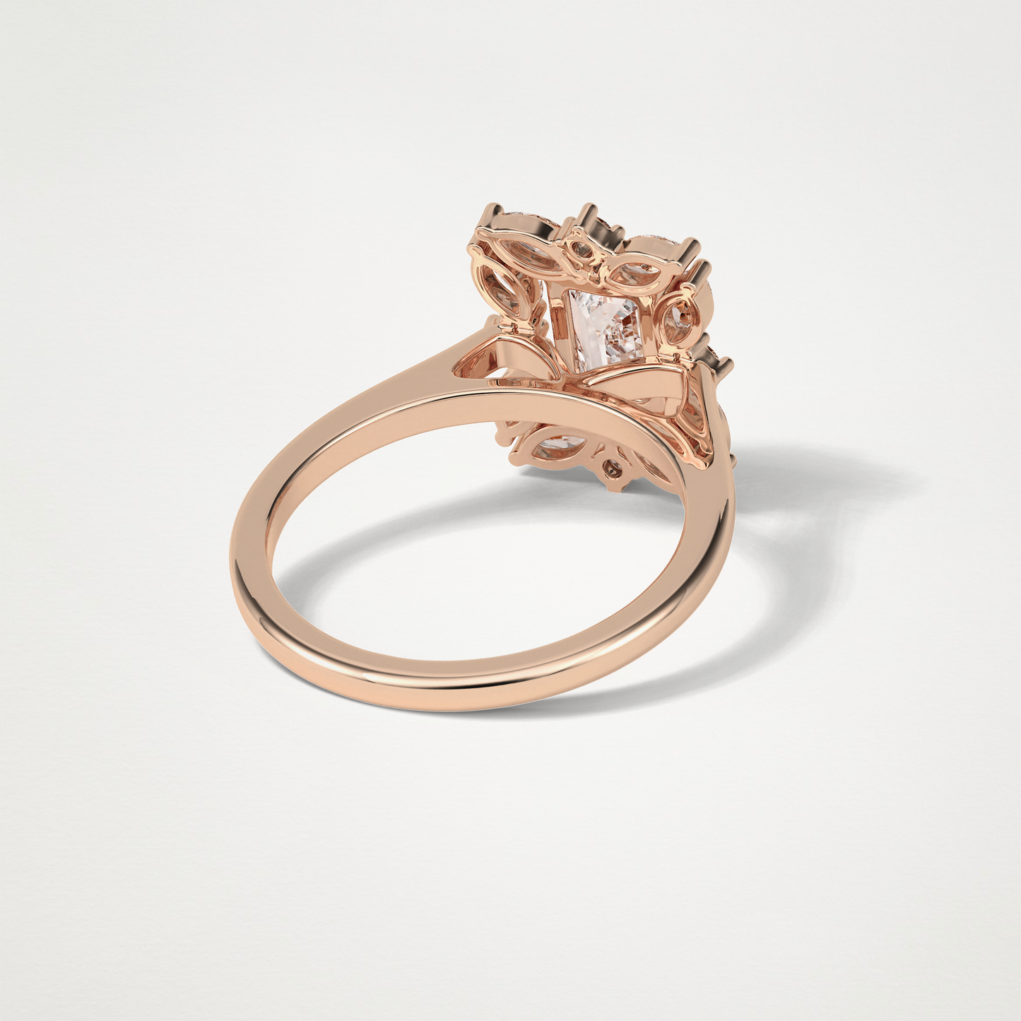 Emerald Cluster Moissanite Engagement Ring – 0.92 CT Lab-Created Brilliance in 10K/14K/18K Gold