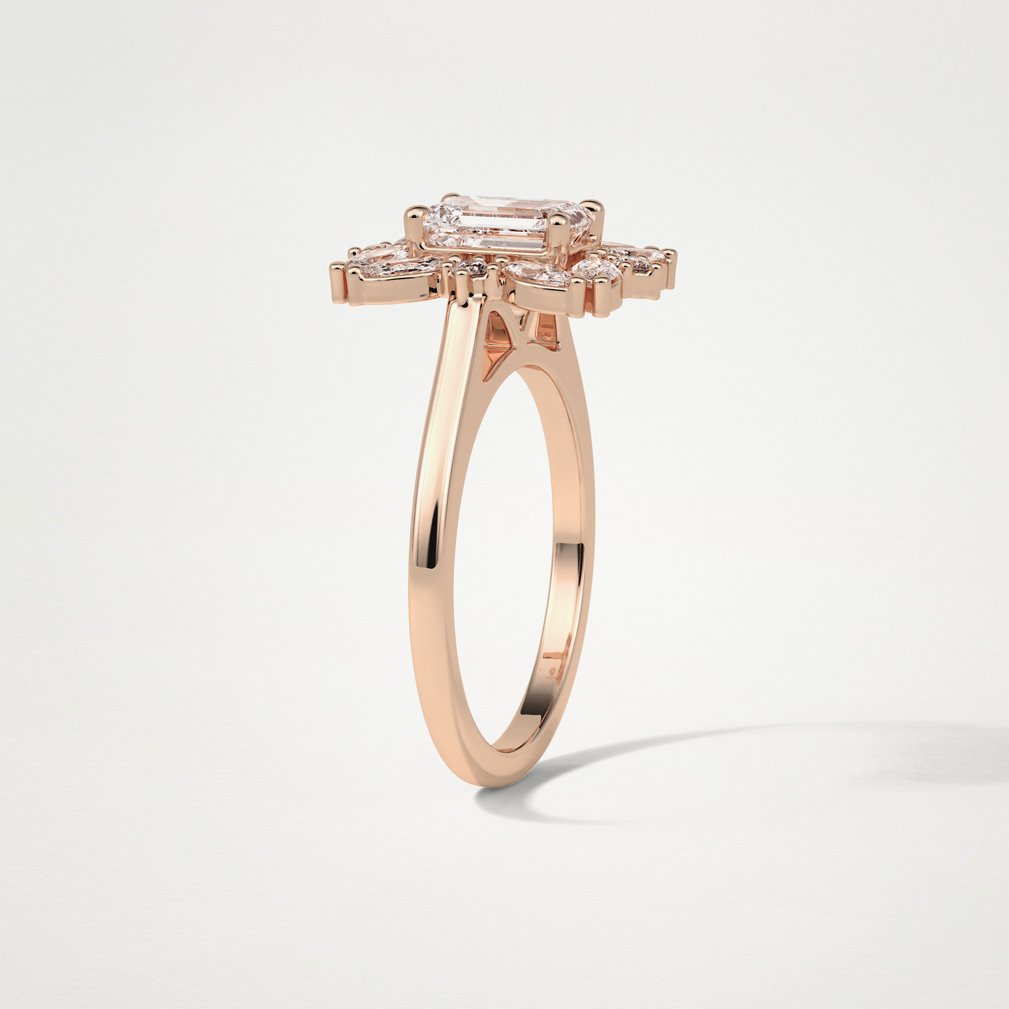 Emerald Cluster Moissanite Engagement Ring – 0.92 CT Lab-Created Brilliance in 10K/14K/18K Gold