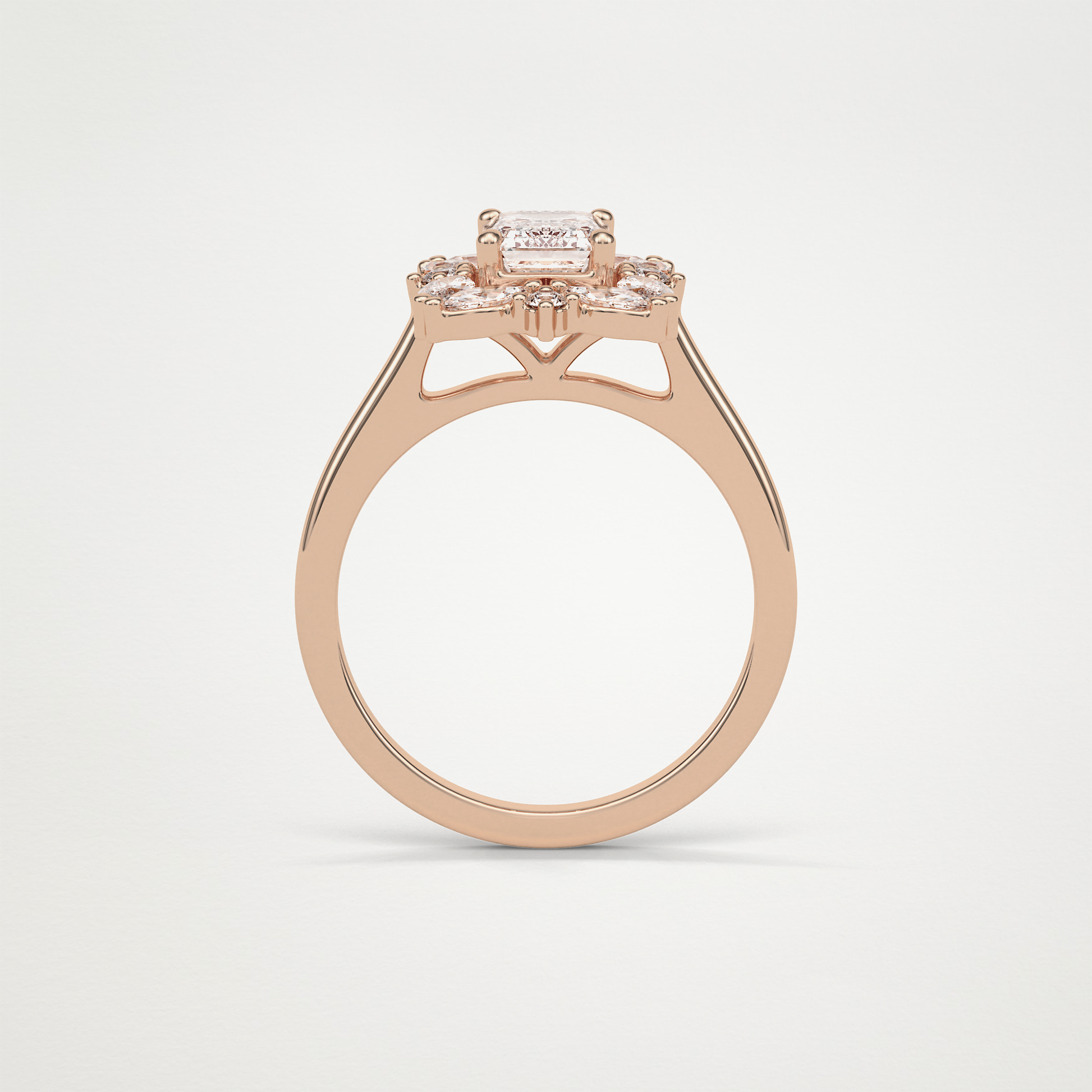 Emerald Cluster Moissanite Engagement Ring – 0.92 CT Lab-Created Brilliance in 10K/14K/18K Gold