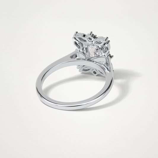 Emerald Cluster Moissanite Engagement Ring – 0.92 CT Lab-Created Brilliance in 10K/14K/18K Gold
