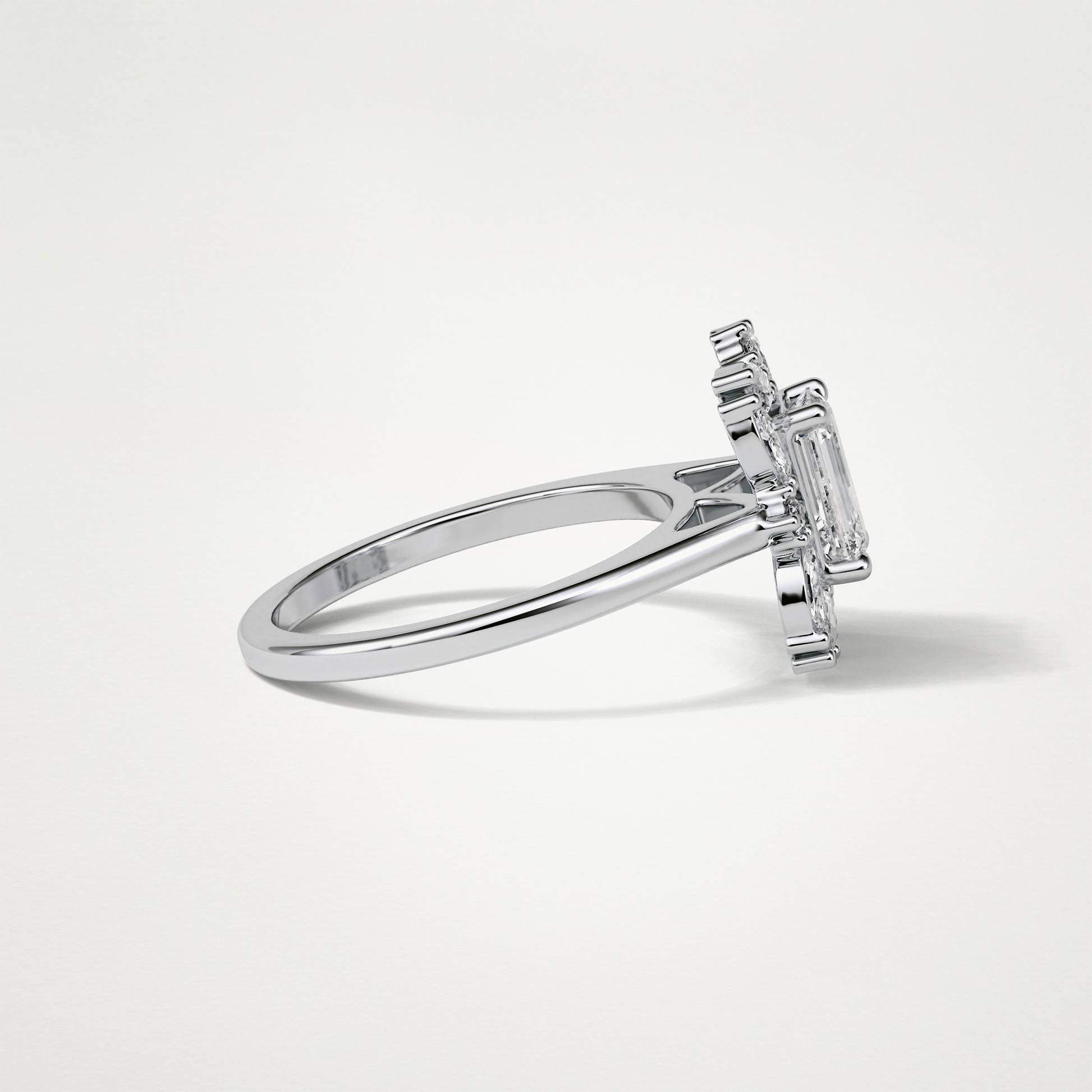 Emerald Cluster Moissanite Engagement Ring – 0.92 CT Lab-Created Brilliance in 10K/14K/18K Gold