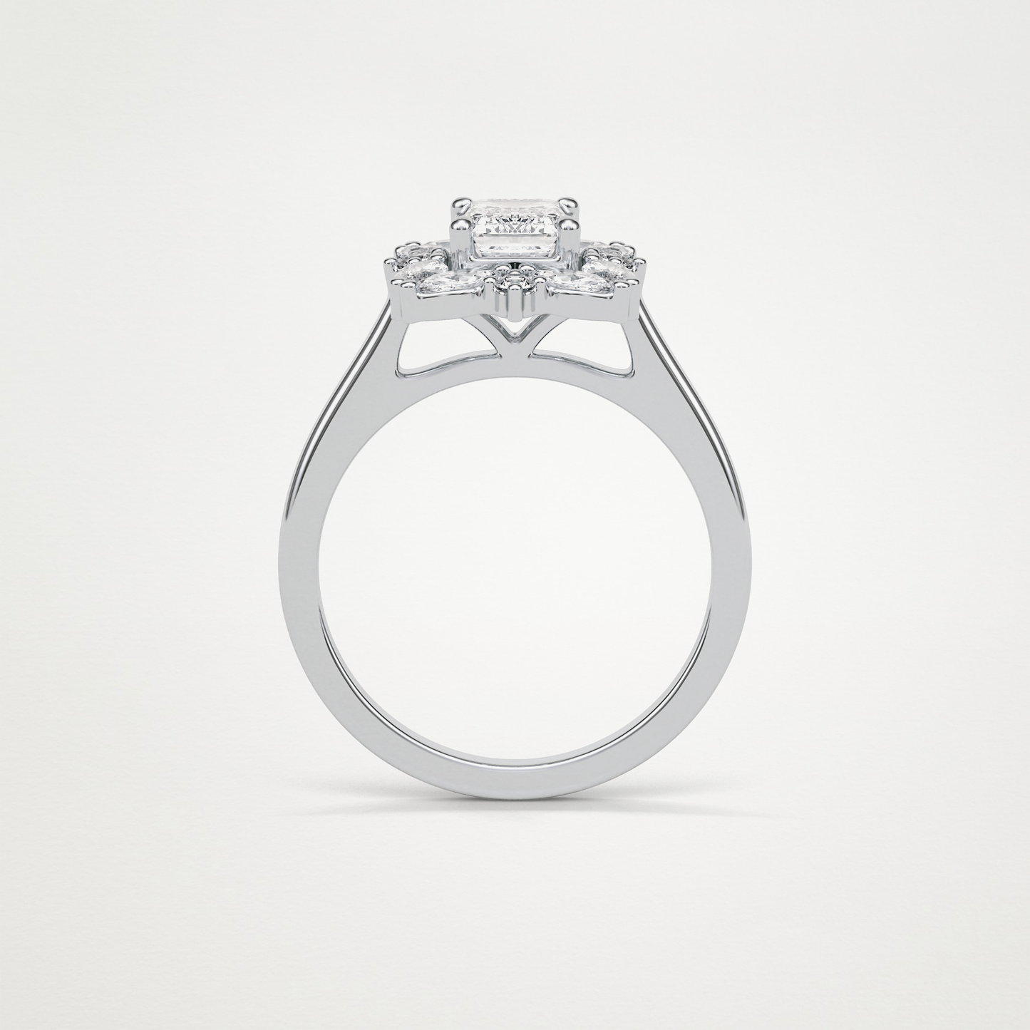 Emerald Cluster Moissanite Engagement Ring – 0.92 CT Lab-Created Brilliance in 10K/14K/18K Gold