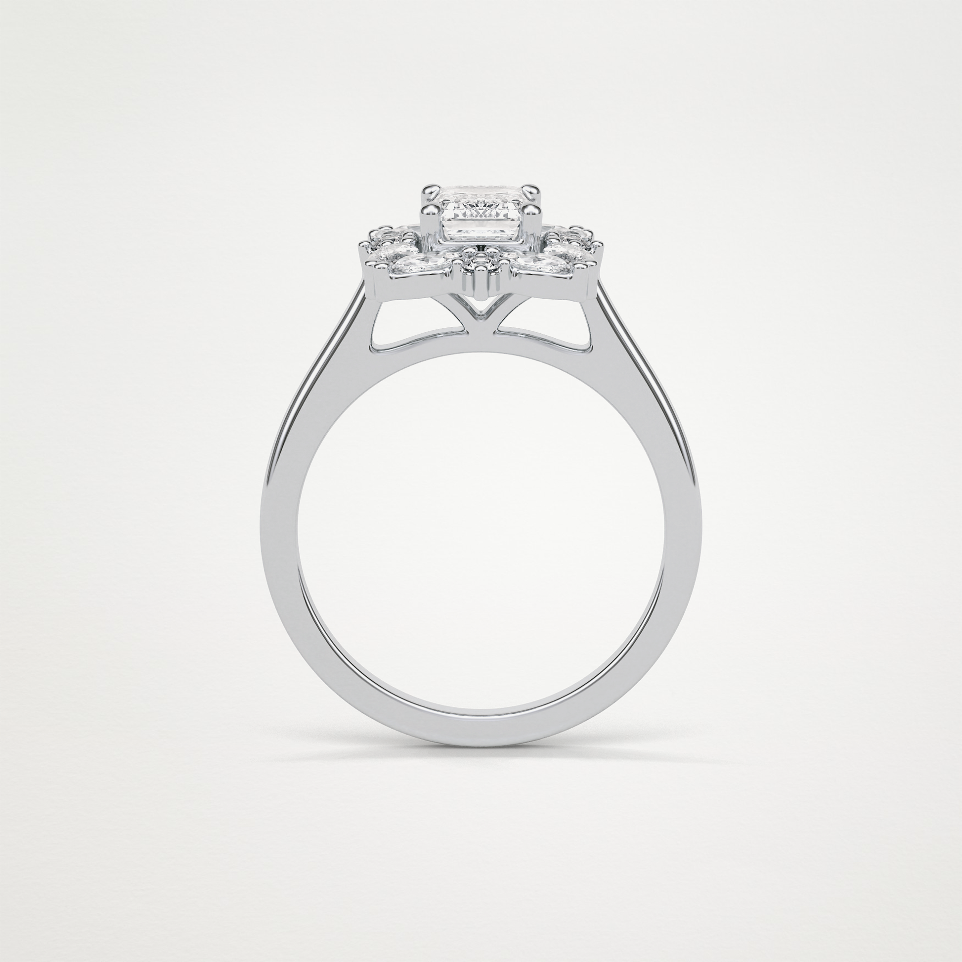 Emerald Cluster Moissanite Engagement Ring – 0.92 CT Lab-Created Brilliance in 10K/14K/18K Gold