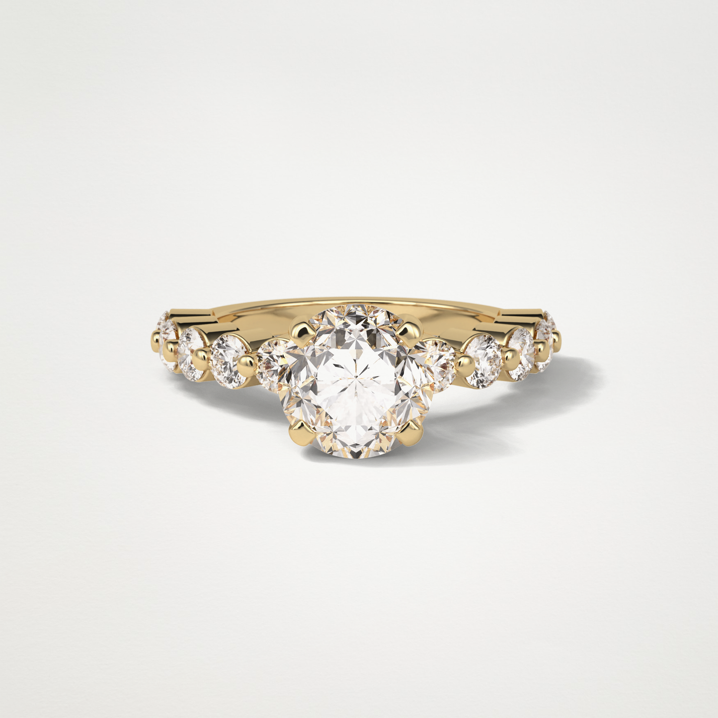 Round Pave Moissanite Engagement Ring – 2.2 CT Lab-Created Brilliance in 10K/14K/18K Gold