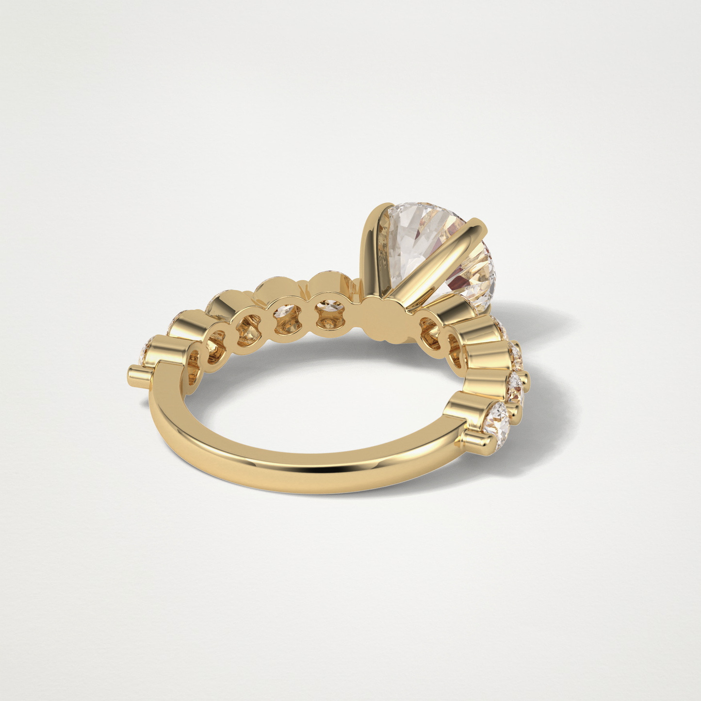 Round Pave Moissanite Engagement Ring – 2.2 CT Lab-Created Brilliance in 10K/14K/18K Gold