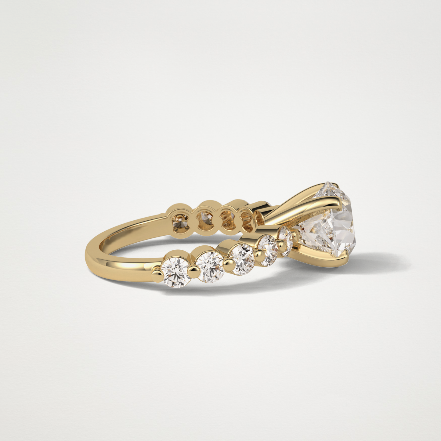 Round Pave Moissanite Engagement Ring – 2.2 CT Lab-Created Brilliance in 10K/14K/18K Gold