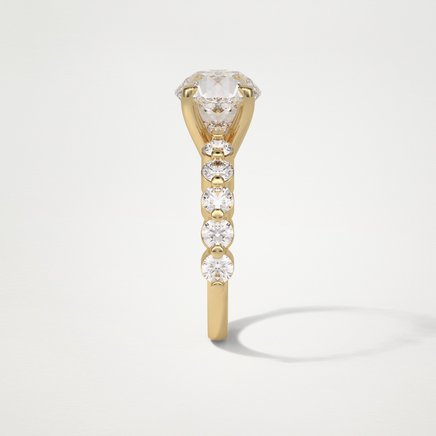 Round Pave Moissanite Engagement Ring – 2.2 CT Lab-Created Brilliance in 10K/14K/18K Gold