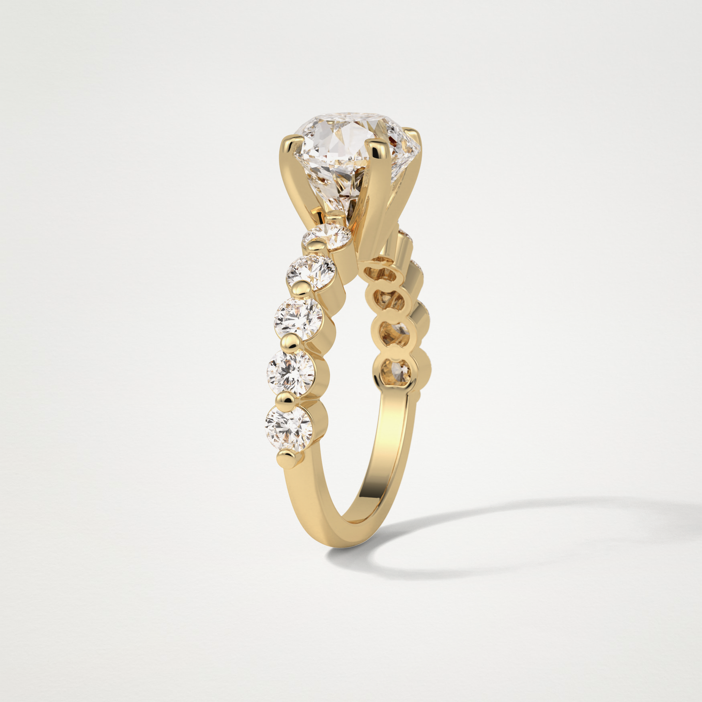 Round Pave Moissanite Engagement Ring – 2.2 CT Lab-Created Brilliance in 10K/14K/18K Gold