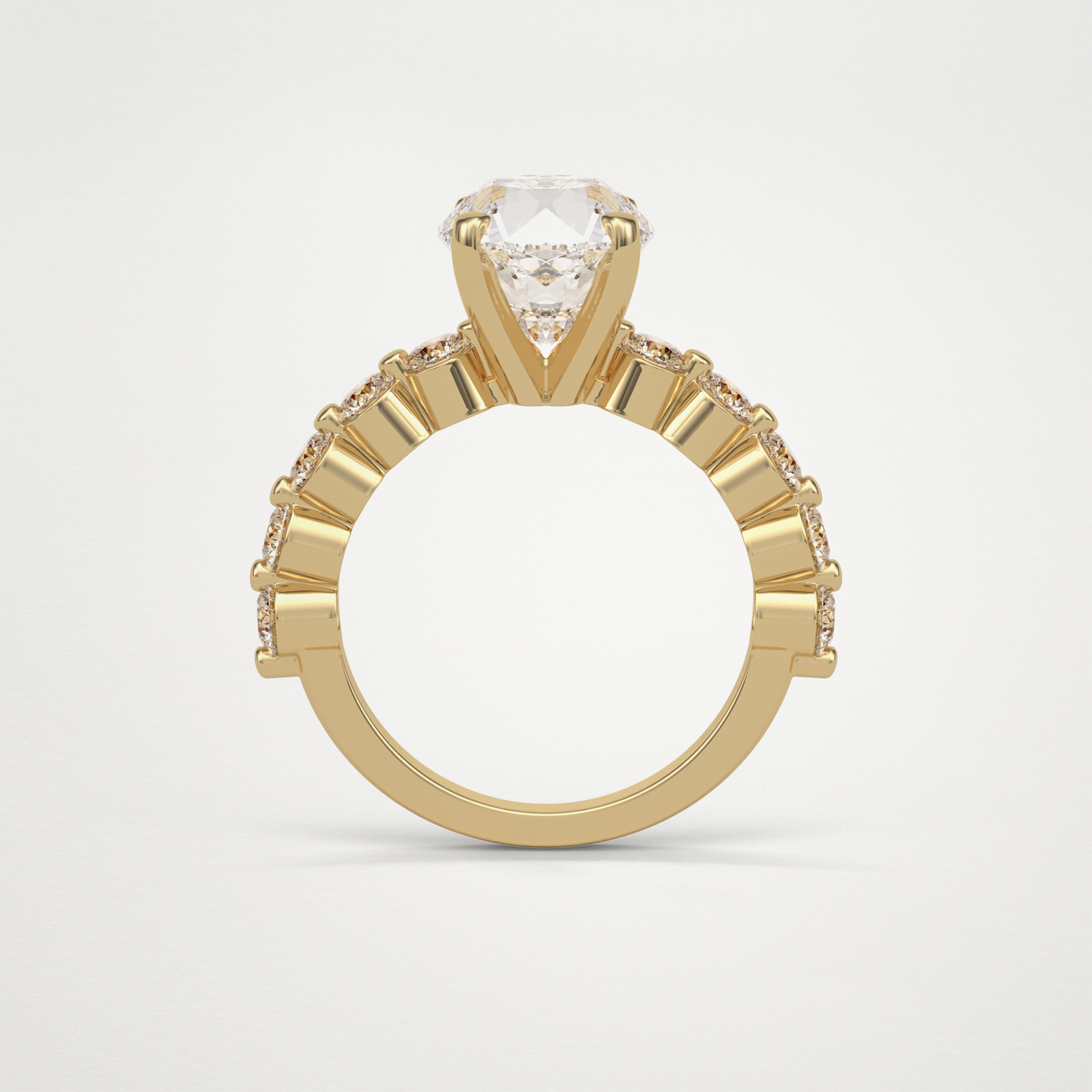 Round Pave Moissanite Engagement Ring – 2.2 CT Lab-Created Brilliance in 10K/14K/18K Gold