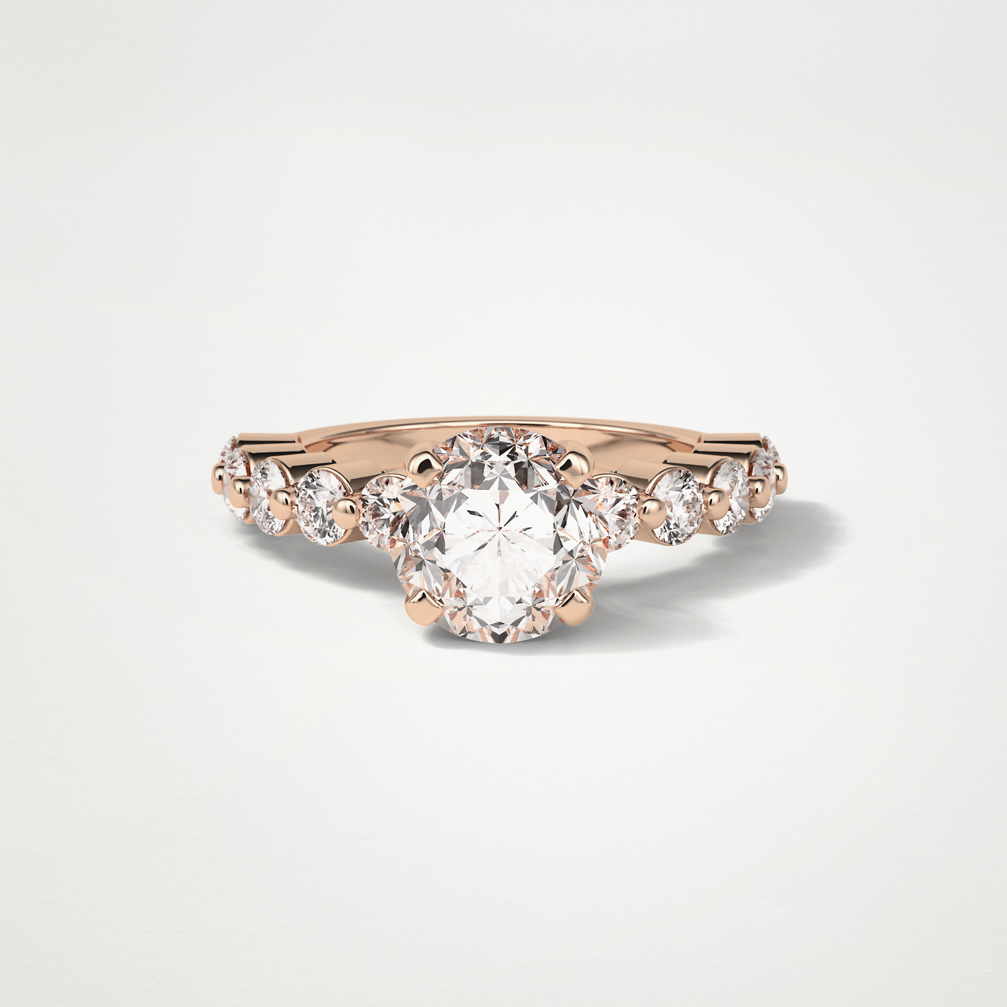 Round Pave Moissanite Engagement Ring – 2.2 CT Lab-Created Brilliance in 10K/14K/18K Gold