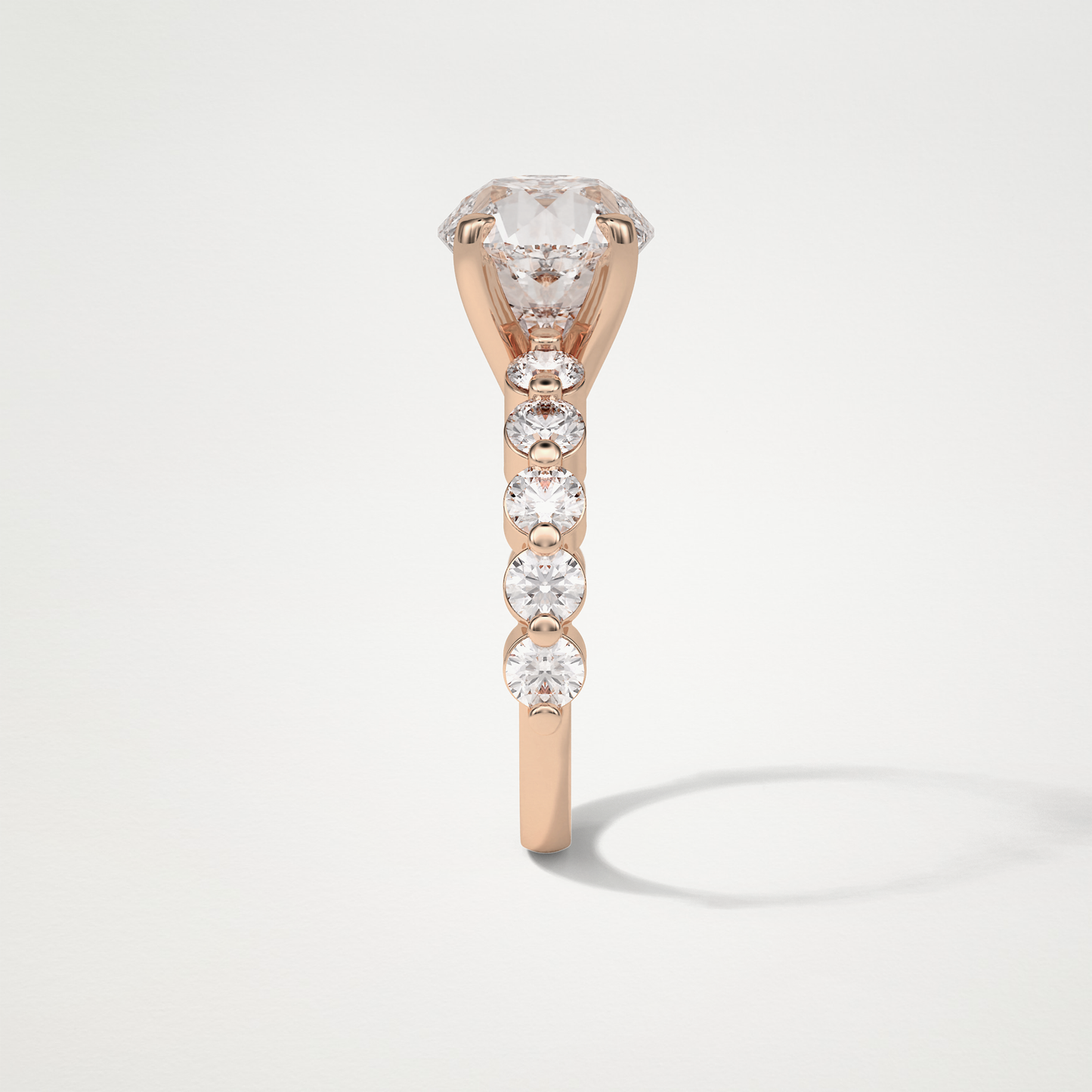 Round Pave Moissanite Engagement Ring – 2.2 CT Lab-Created Brilliance in 10K/14K/18K Gold