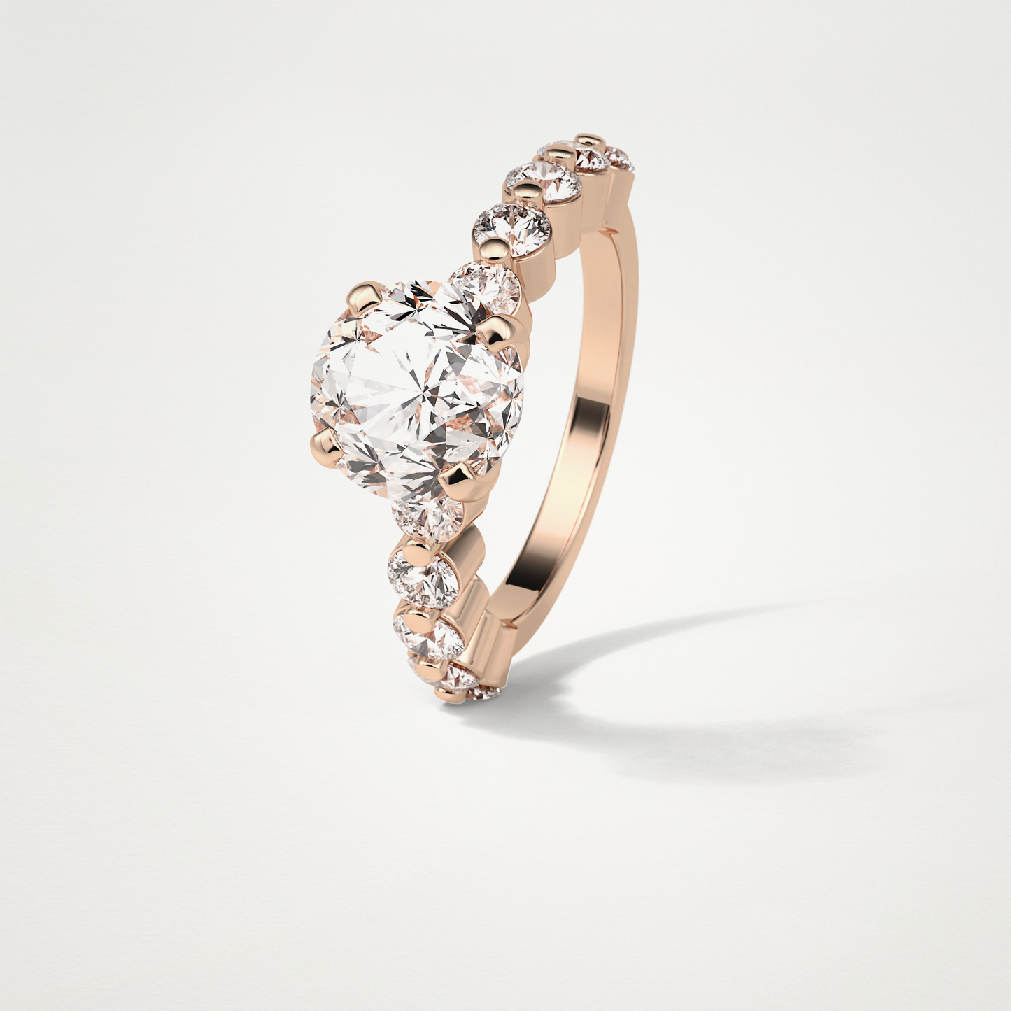 Round Pave Moissanite Engagement Ring – 2.2 CT Lab-Created Brilliance in 10K/14K/18K Gold