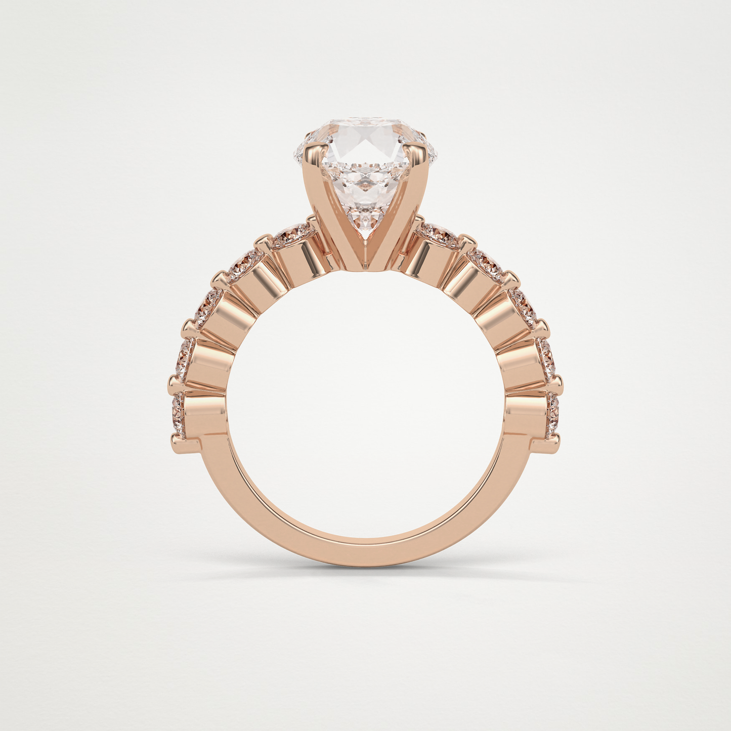 Round Pave Moissanite Engagement Ring – 2.2 CT Lab-Created Brilliance in 10K/14K/18K Gold