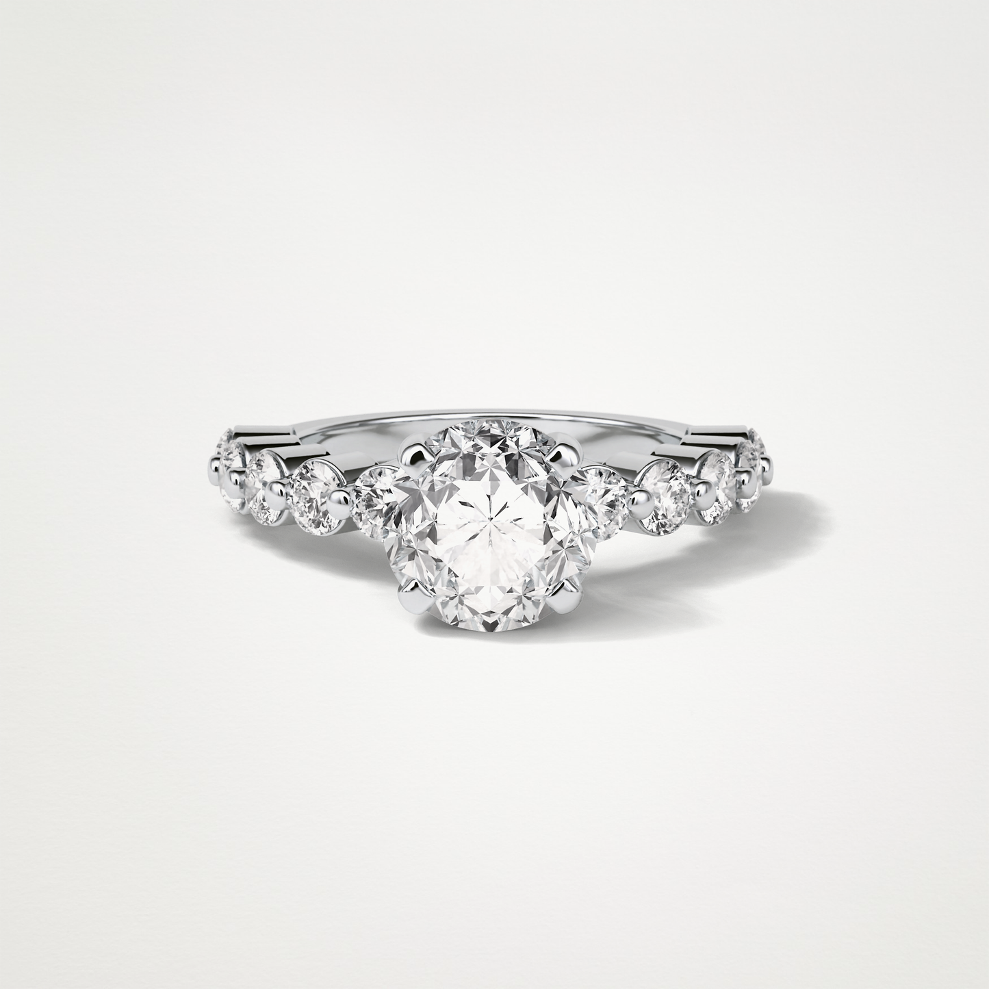 Round Pave Moissanite Engagement Ring – 2.2 CT Lab-Created Brilliance in 10K/14K/18K Gold