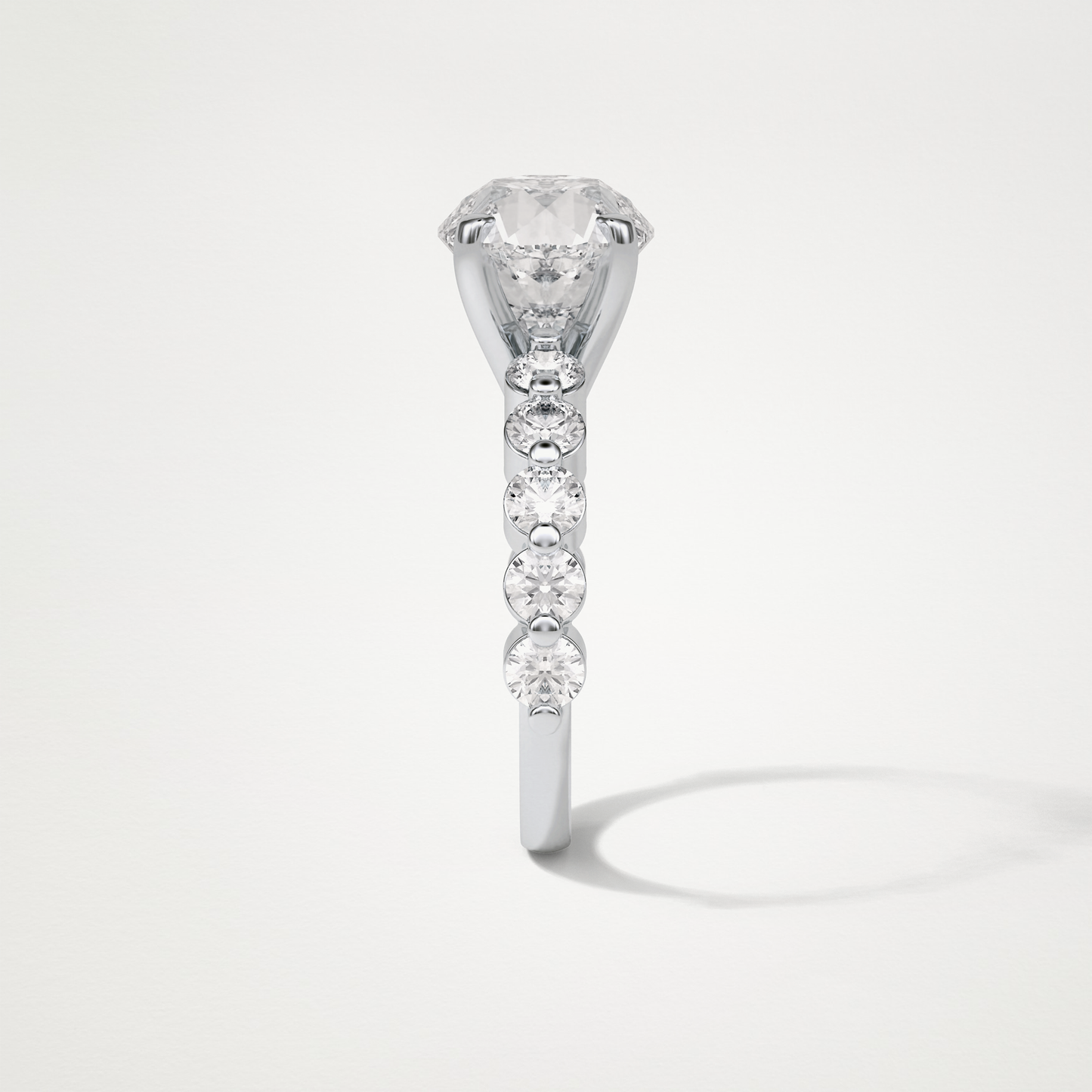 Round Pave Moissanite Engagement Ring – 2.2 CT Lab-Created Brilliance in 10K/14K/18K Gold