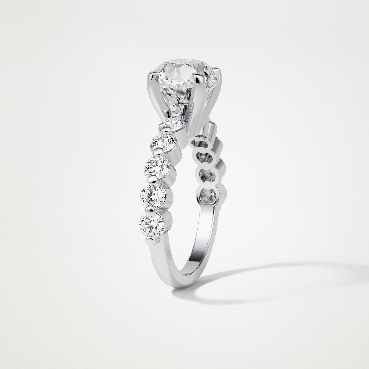 Round Pave Moissanite Engagement Ring – 2.2 CT Lab-Created Brilliance in 10K/14K/18K Gold