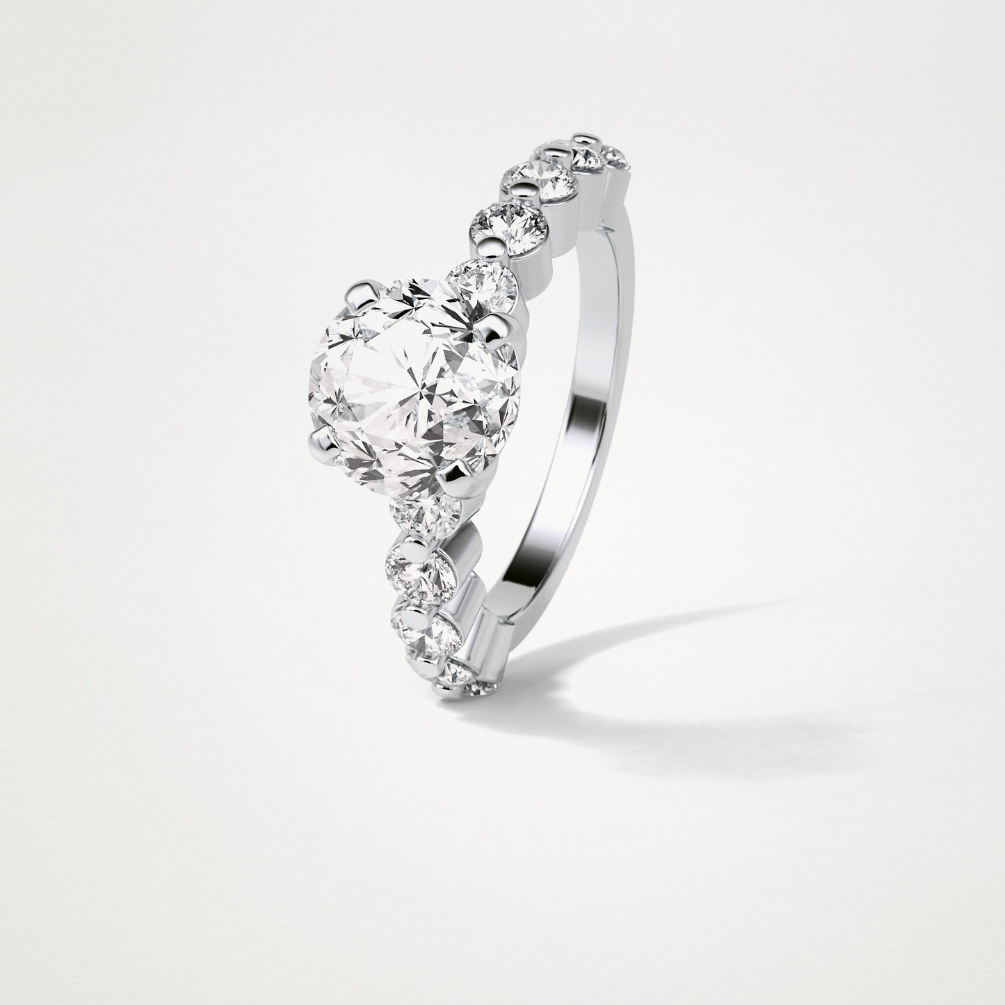Round Pave Moissanite Engagement Ring – 2.2 CT Lab-Created Brilliance in 10K/14K/18K Gold
