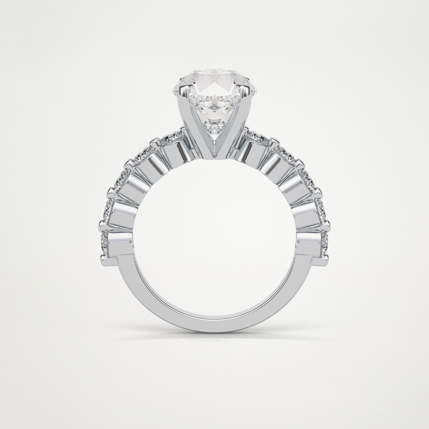 Round Pave Moissanite Engagement Ring – 2.2 CT Lab-Created Brilliance in 10K/14K/18K Gold