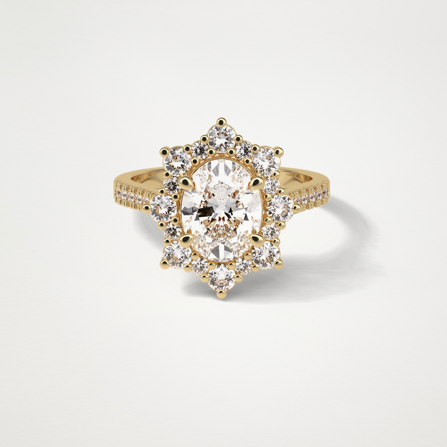Oval Cluster Moissanite Engagement Ring – 1.91 CT Lab-Created Brilliance in 10K/14K/18K Gold